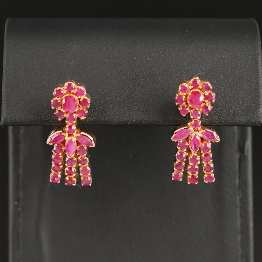 18K Ruby Chandelier Earrings