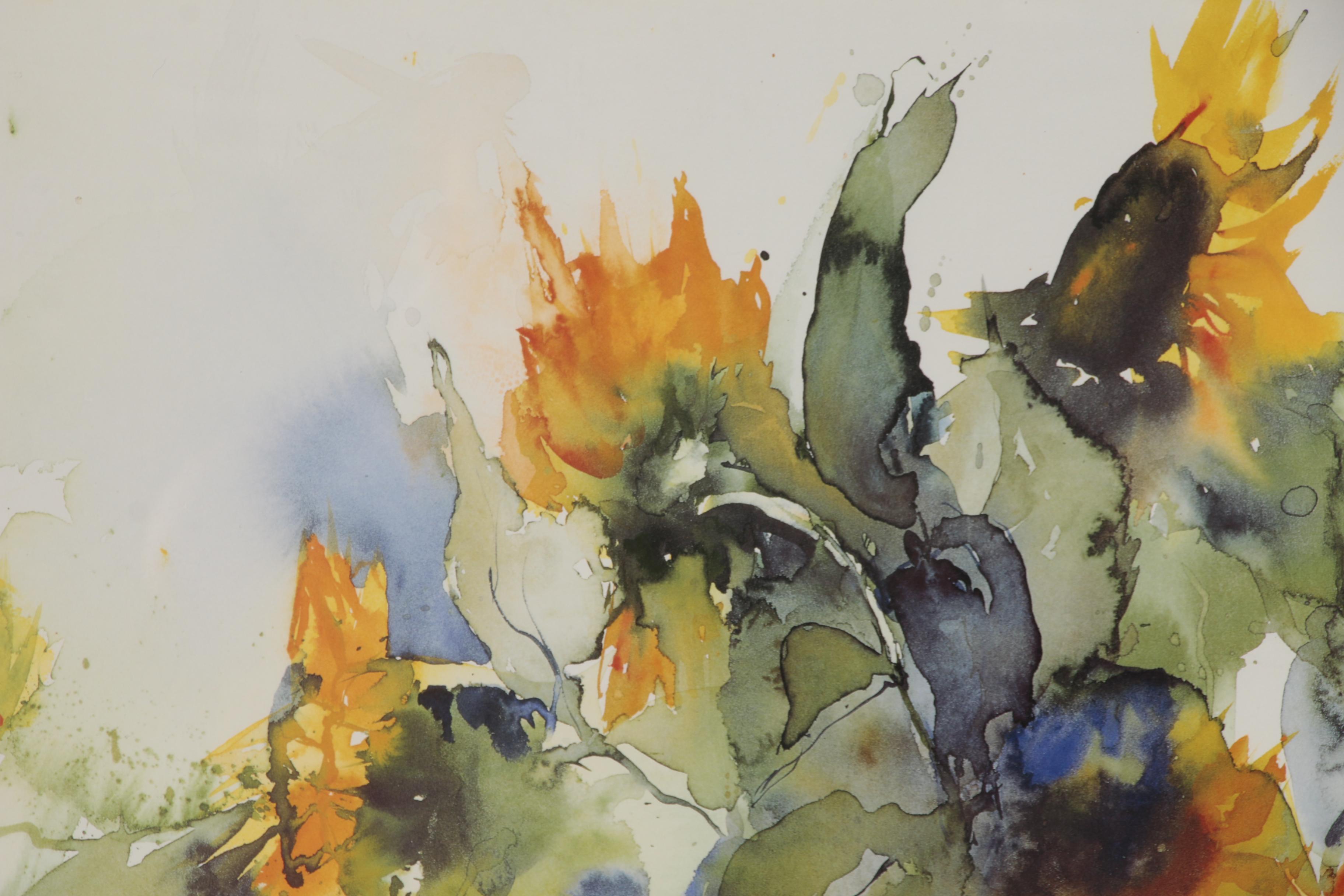 Offset Lithograph of Sunflowers