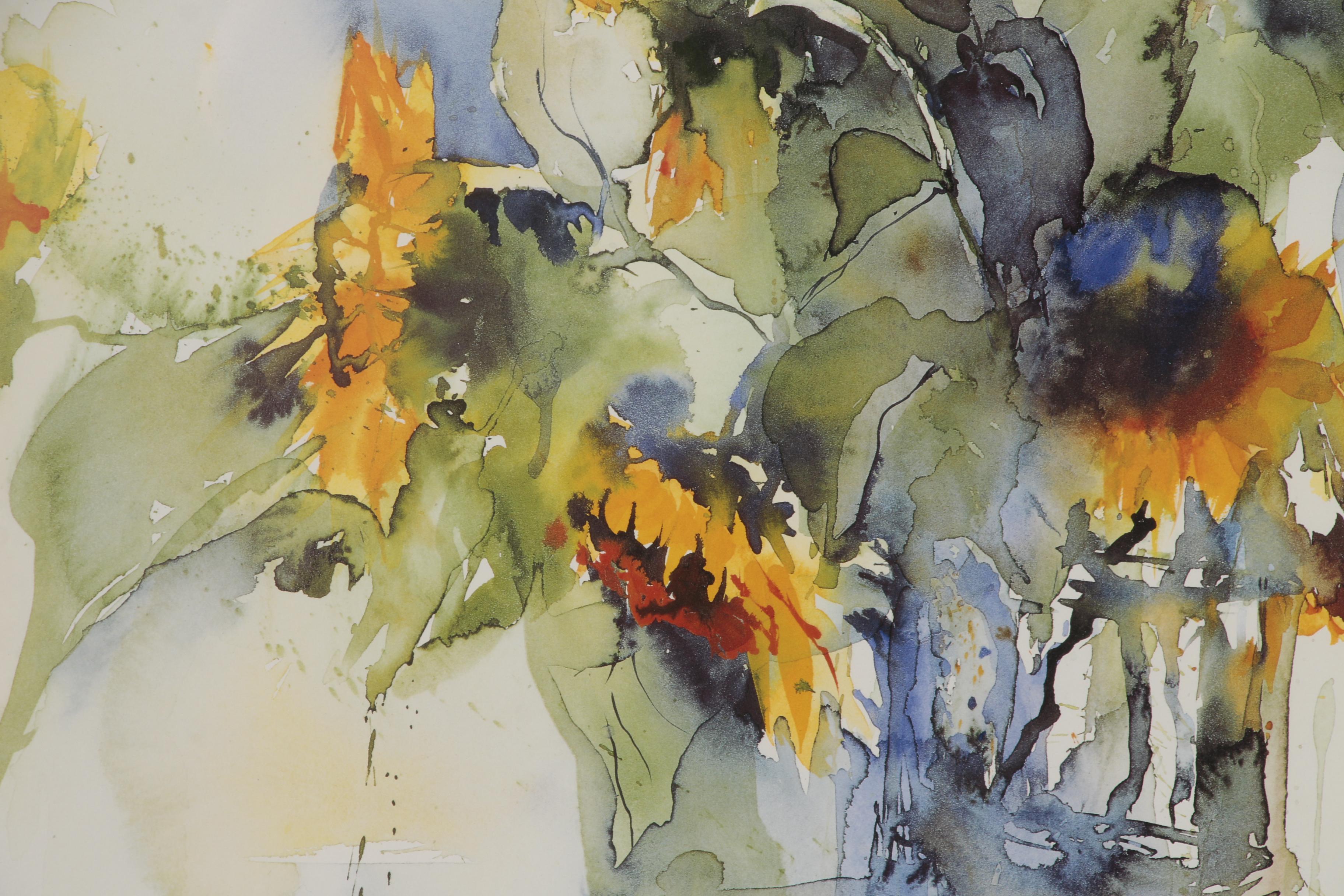 Offset Lithograph of Sunflowers