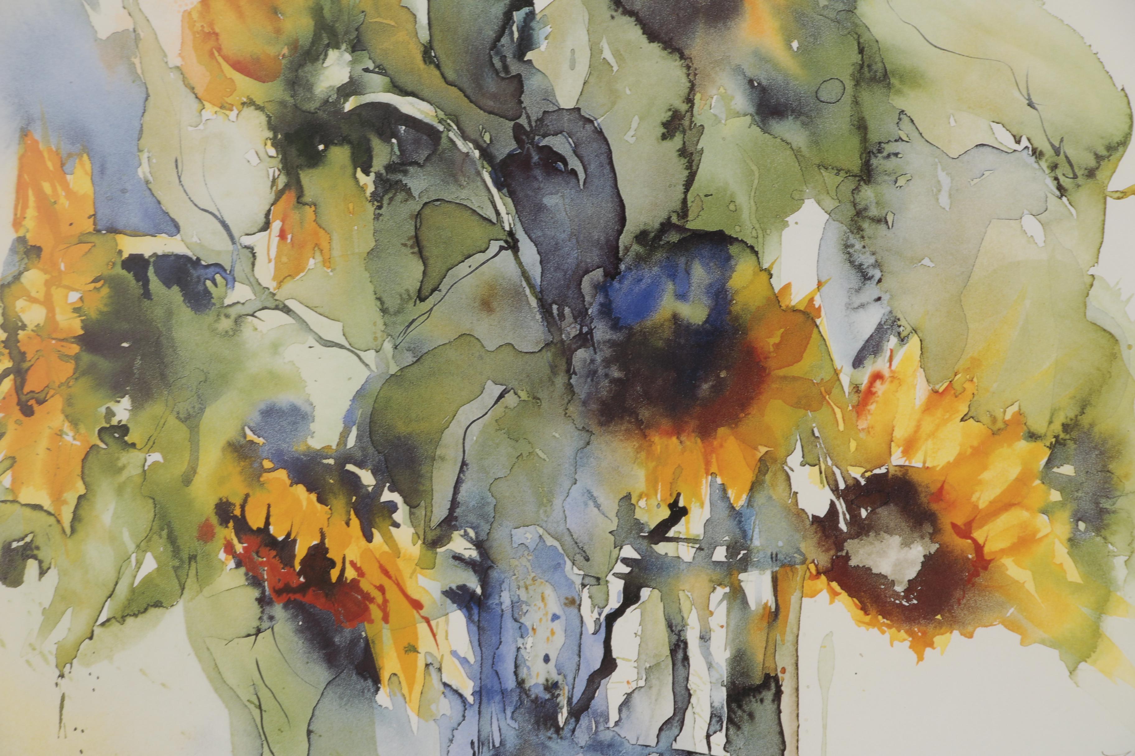Offset Lithograph of Sunflowers