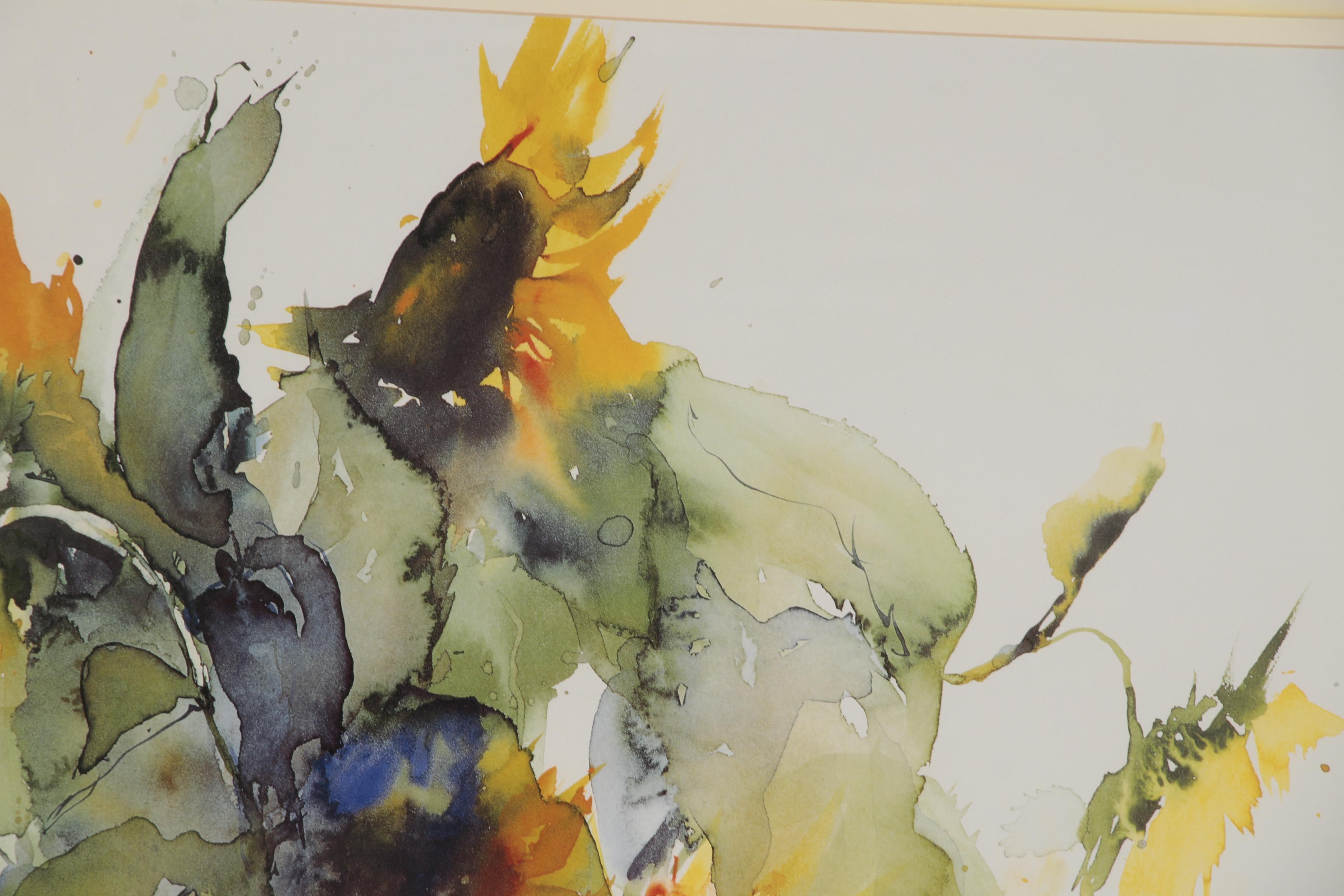 Offset Lithograph of Sunflowers