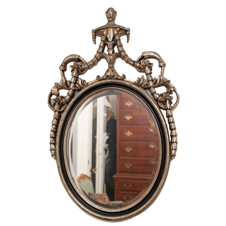 Louis XVI Style Metallic Composite Beveled Wall Mirror