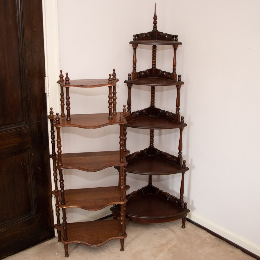 Victorian Baluster and Spindle Whatnot Shelving, Late 19th/Early 20th Century