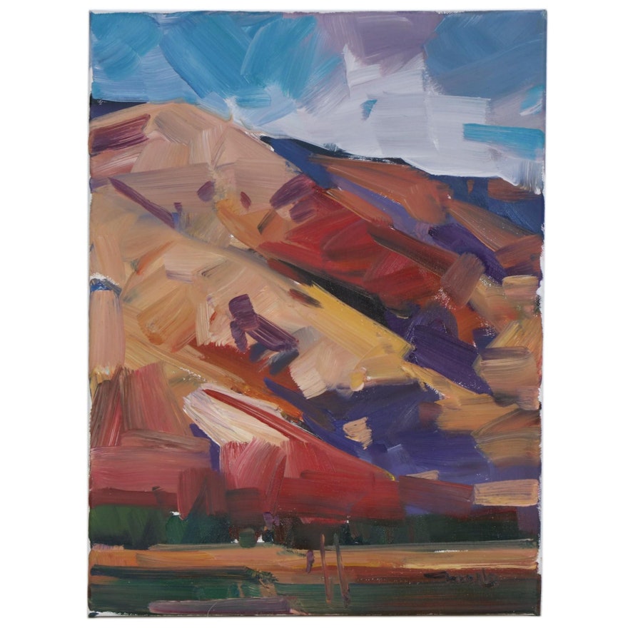 Jose Trujillo Landscape Oil Painting "Quiet Moment", 2020