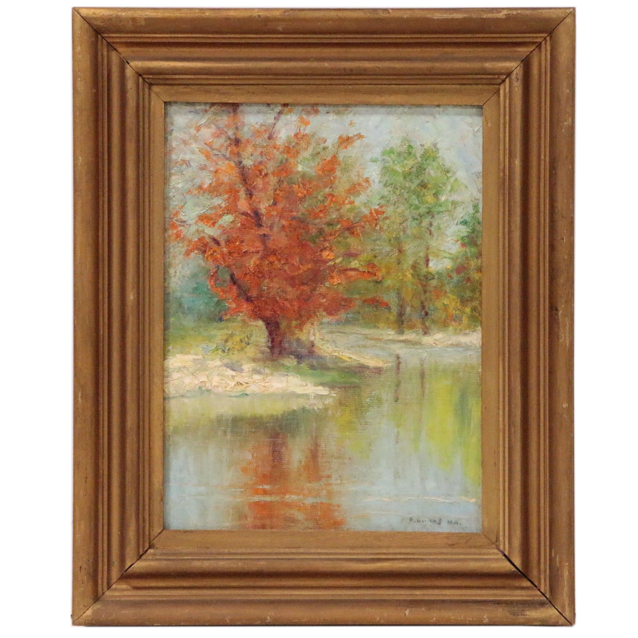 Albert P. Lucas Oil Painting "October", Early to Mid-20th Century