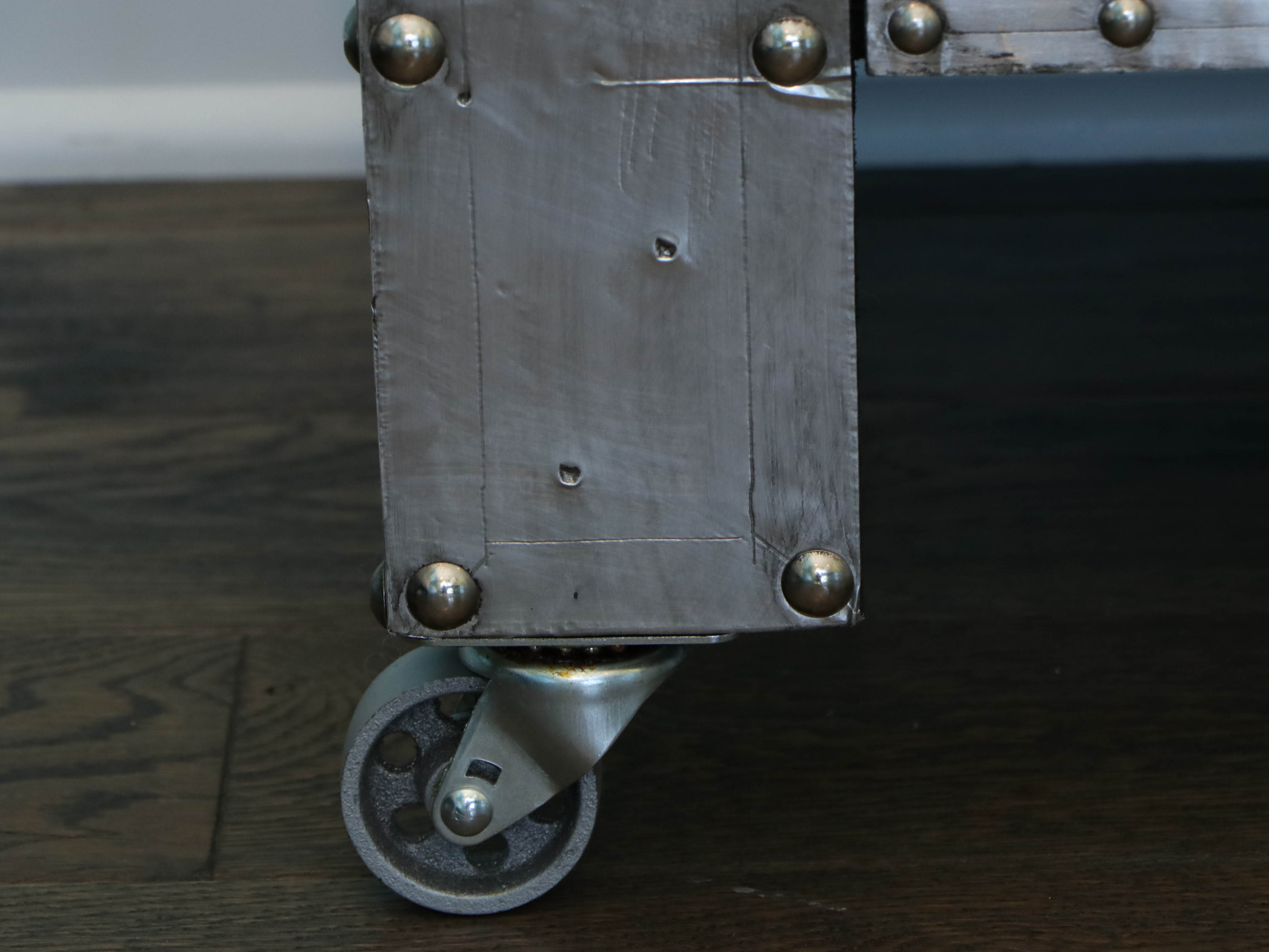 Industrial Style Three-Drawer Chest with Metal Rivets