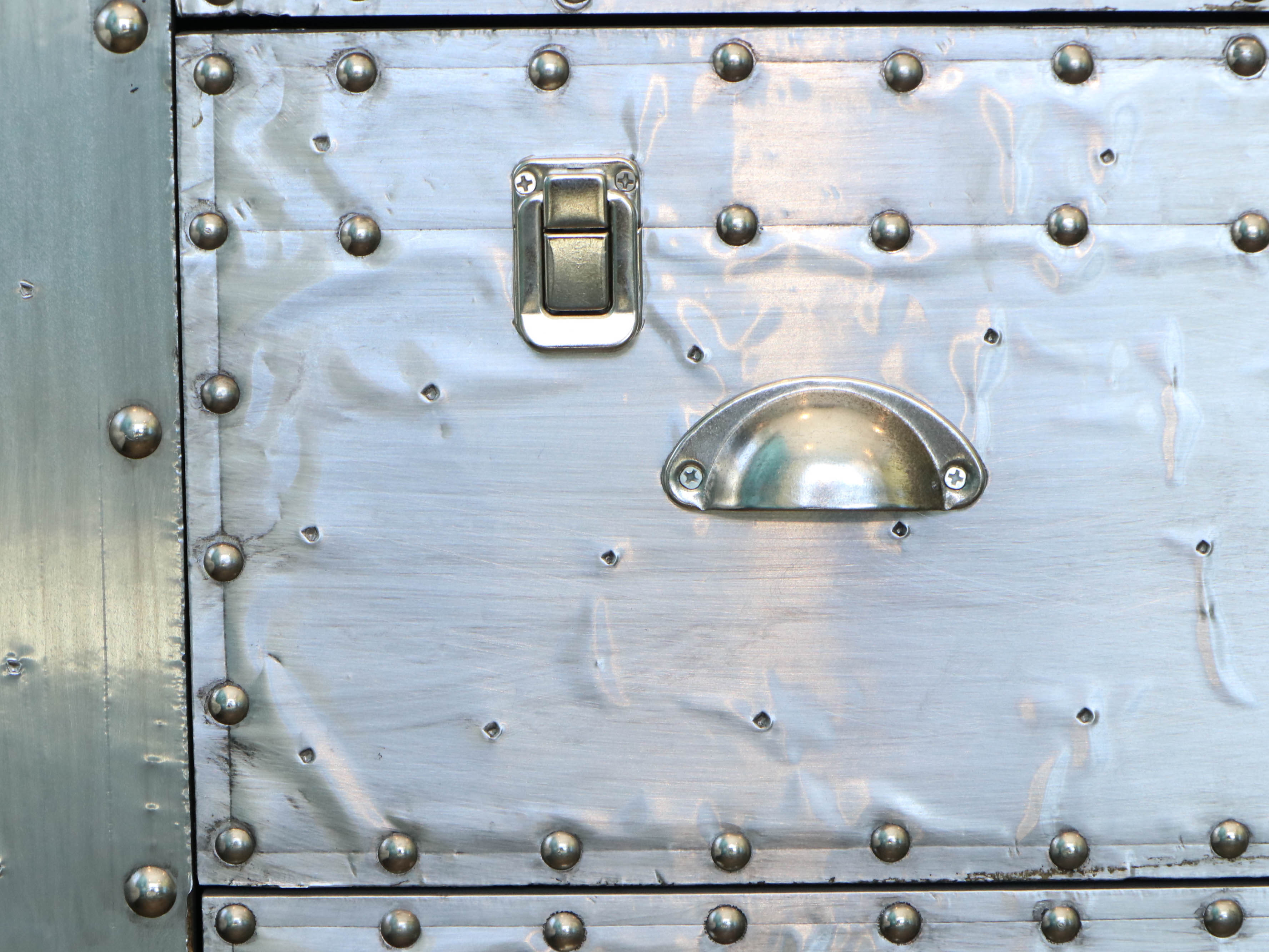Industrial Style Three-Drawer Chest with Metal Rivets
