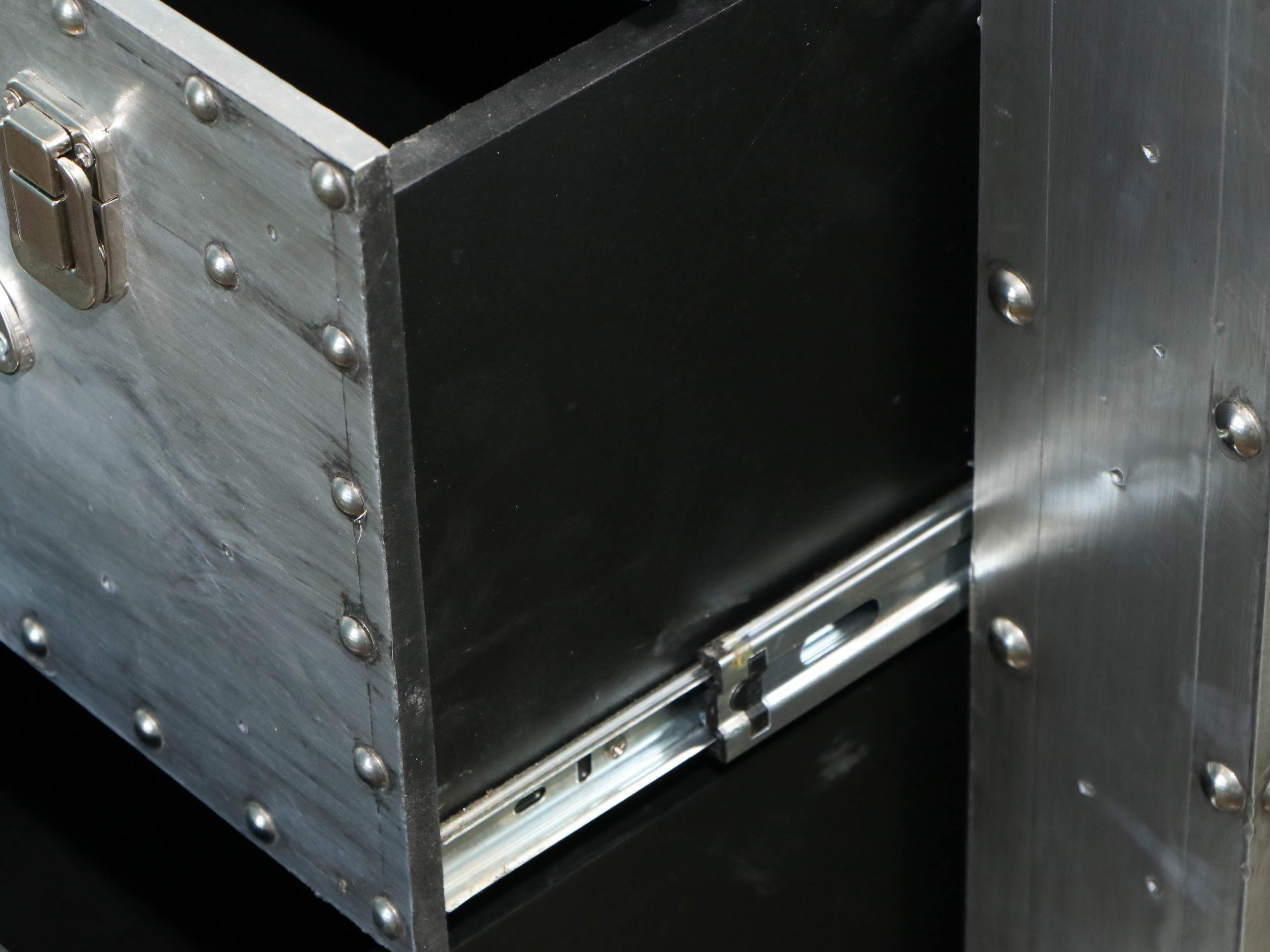 Industrial Style Three-Drawer Chest with Metal Rivets