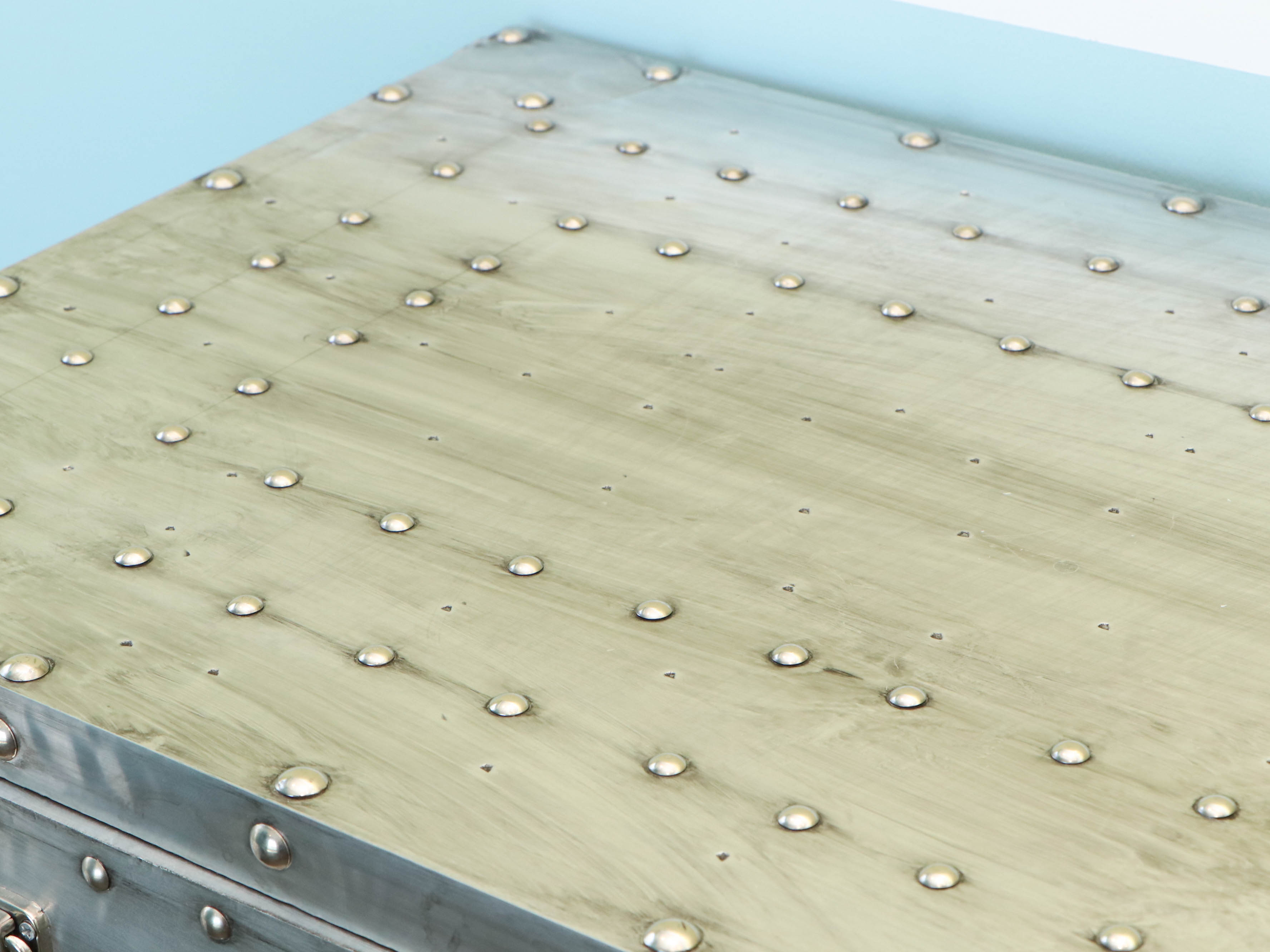 Industrial Style Three-Drawer Chest with Metal Rivets