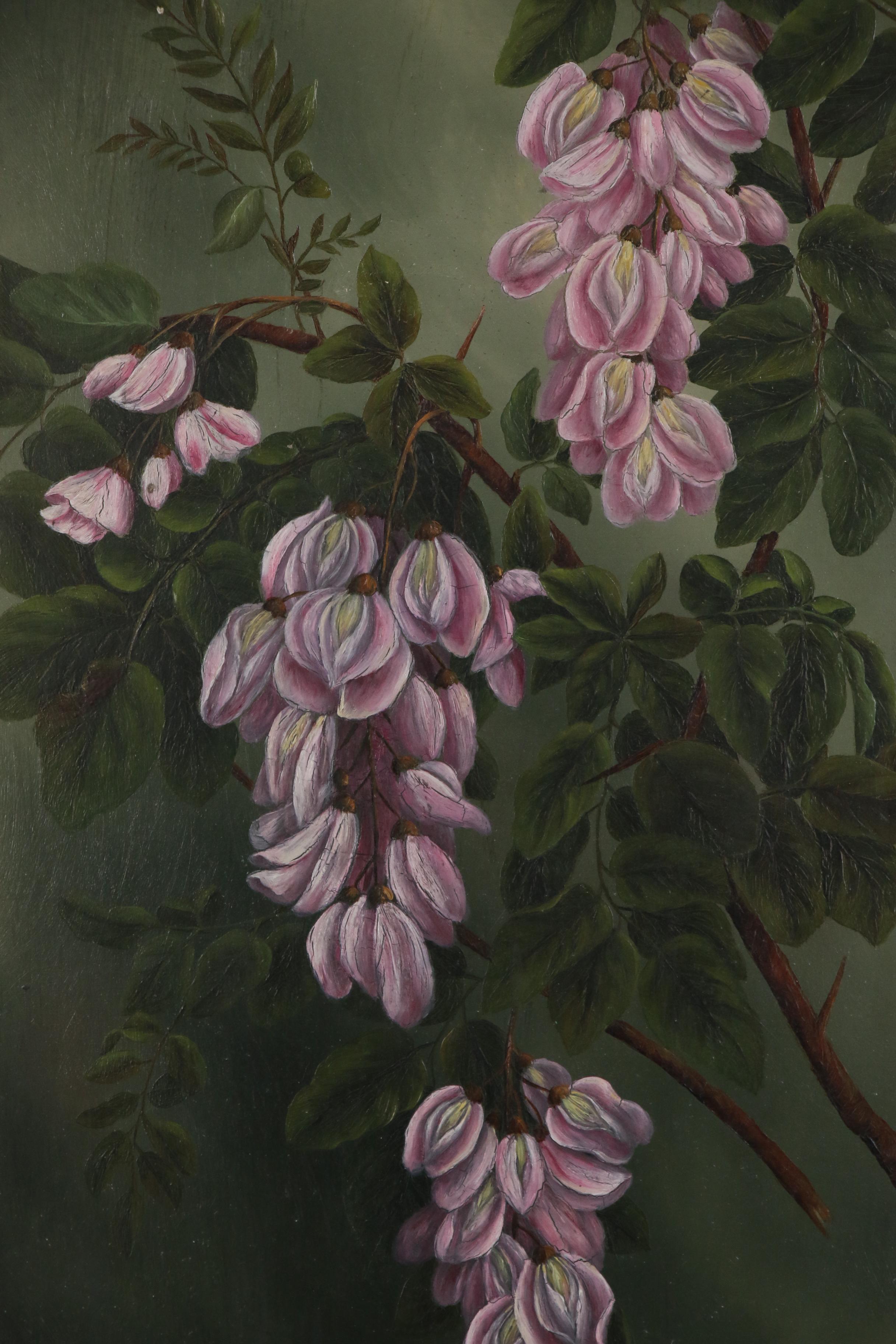 Floral Oil Painting of Wisteria