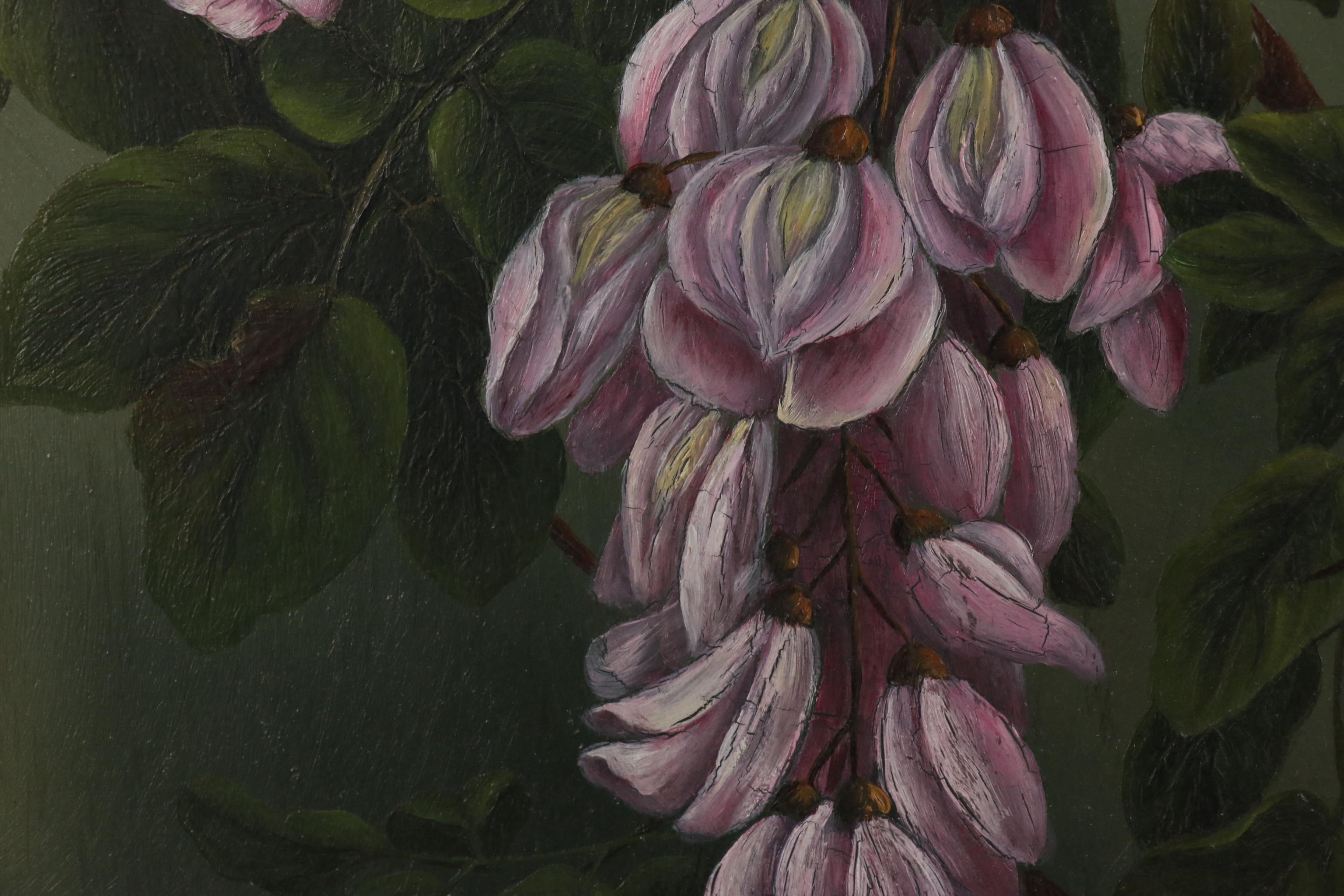 Floral Oil Painting of Wisteria