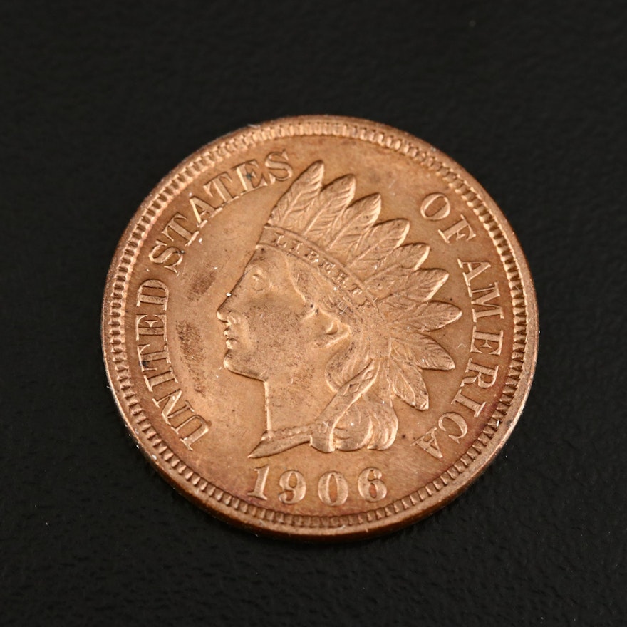 1906 Indian Head One Cent Coin