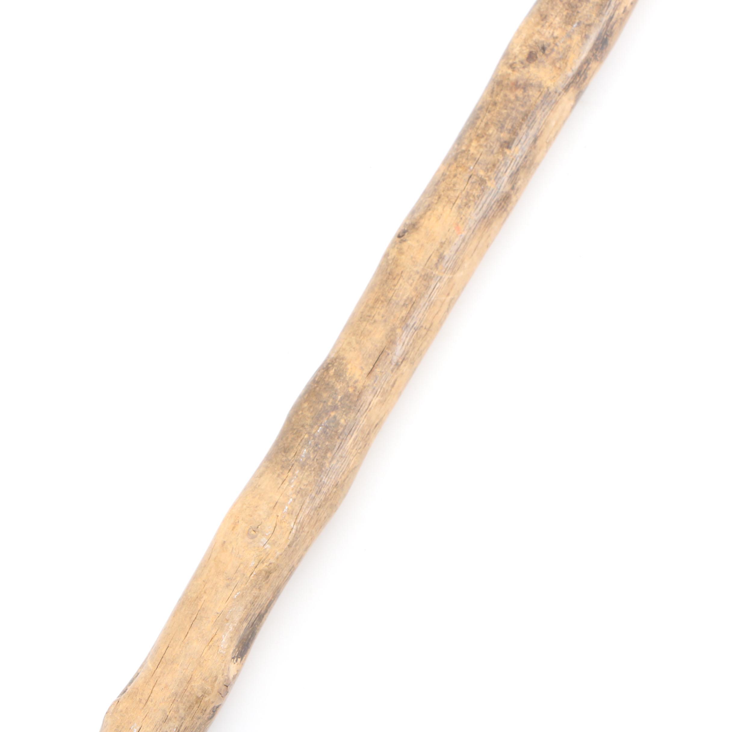 Irish Shillelagh with Deer Antler Walking Stick, Early to Mid 20th Century
