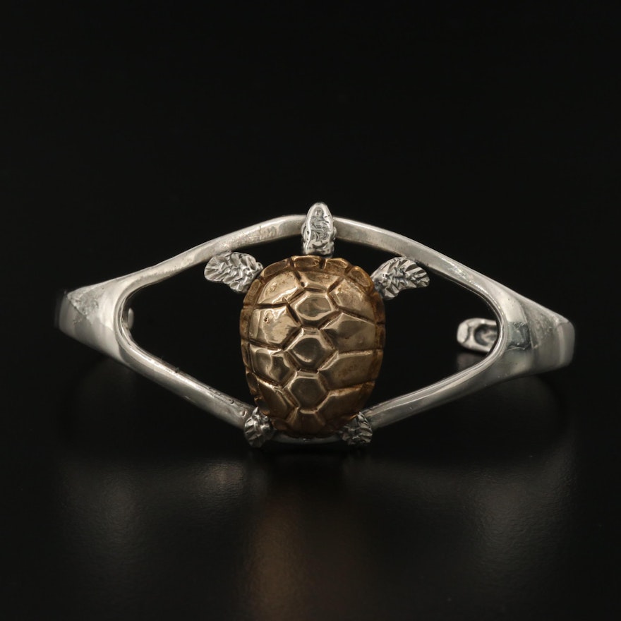 Sterling Silver Turtle Cuff Bracelet