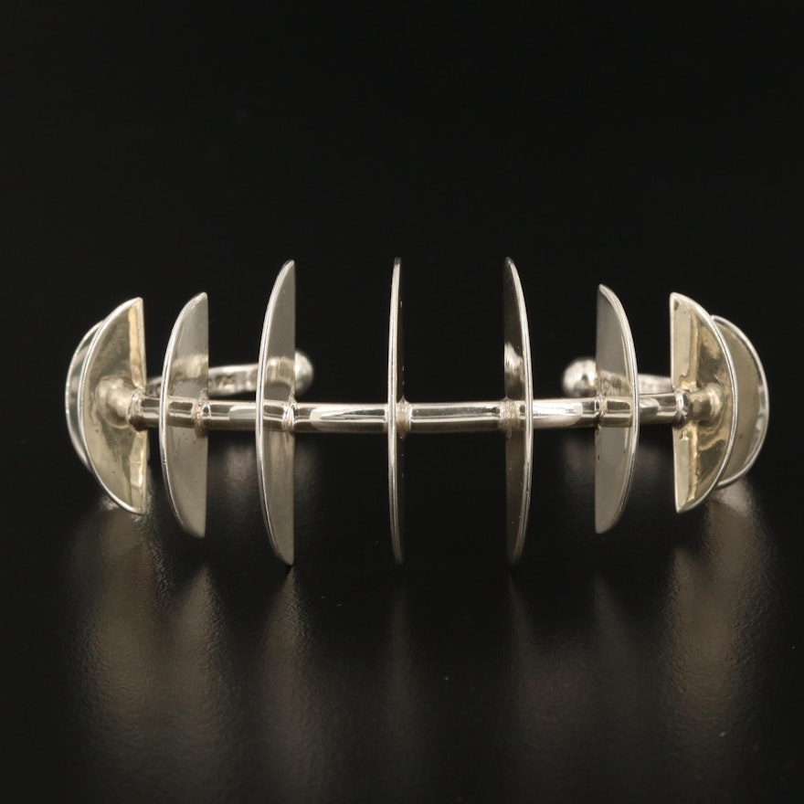 Contemporary Style Sterling Silver Cuff Bracelet