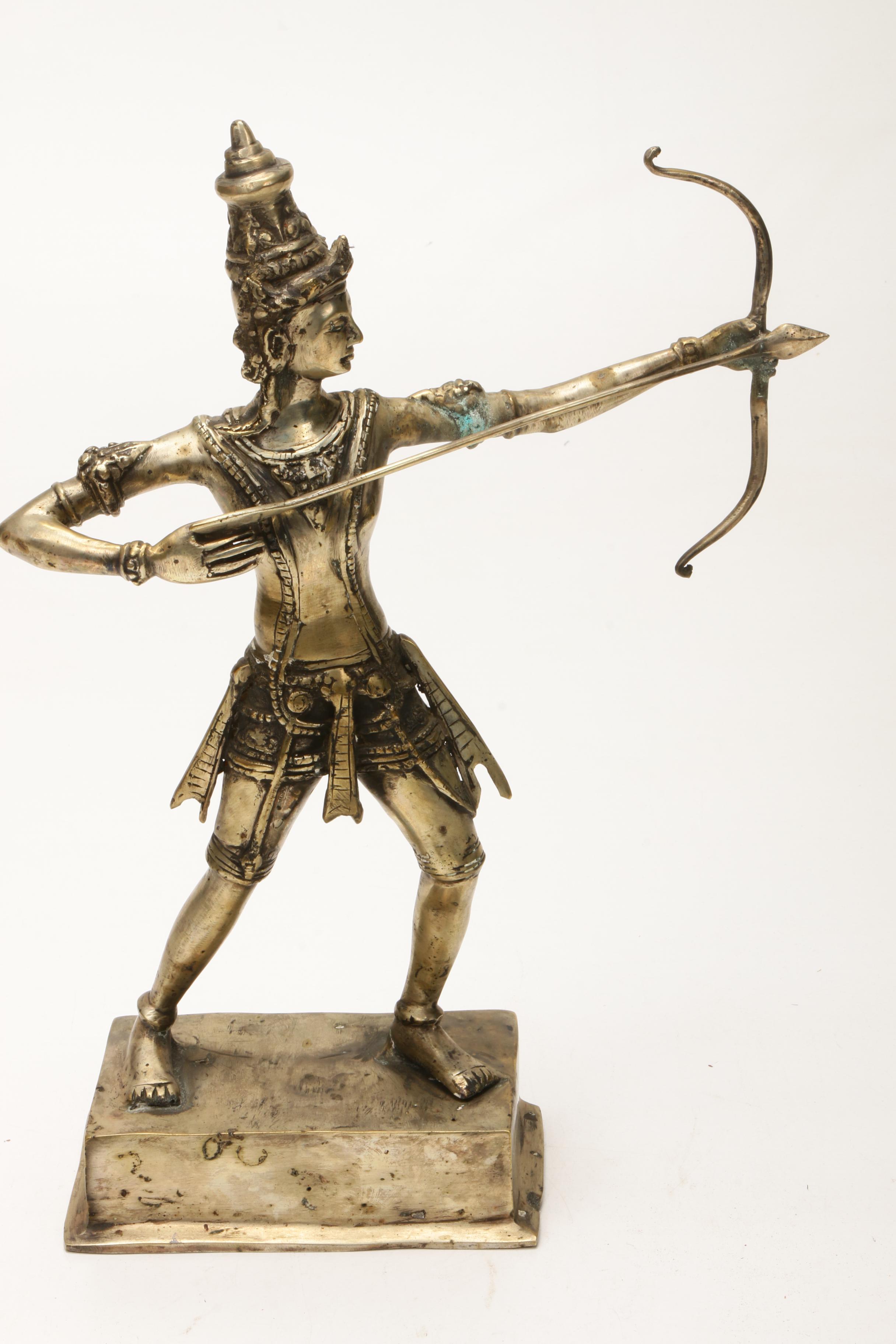Southeast Asian Rama Shooting Arrow Metal Figurine