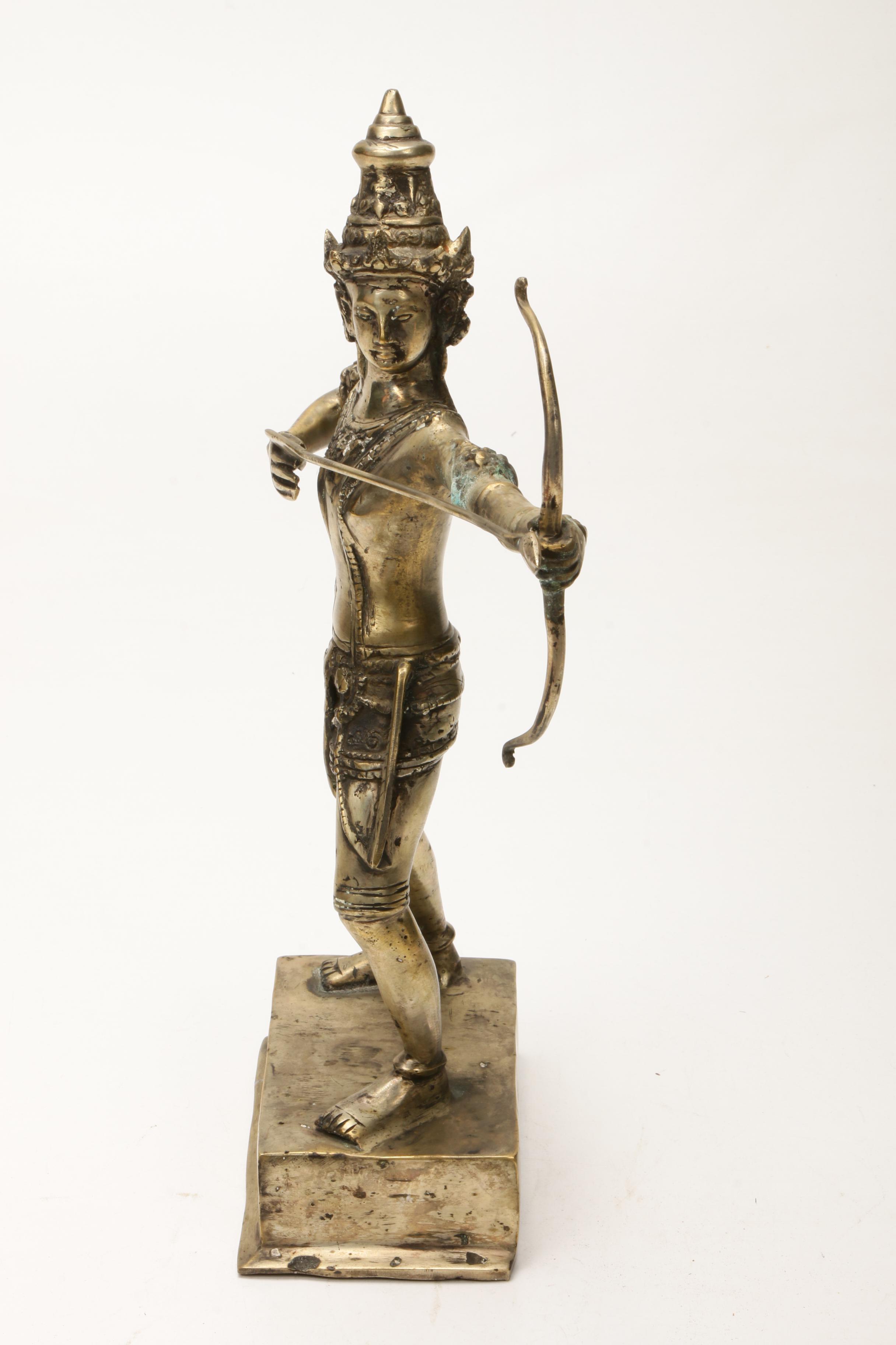 Southeast Asian Rama Shooting Arrow Metal Figurine