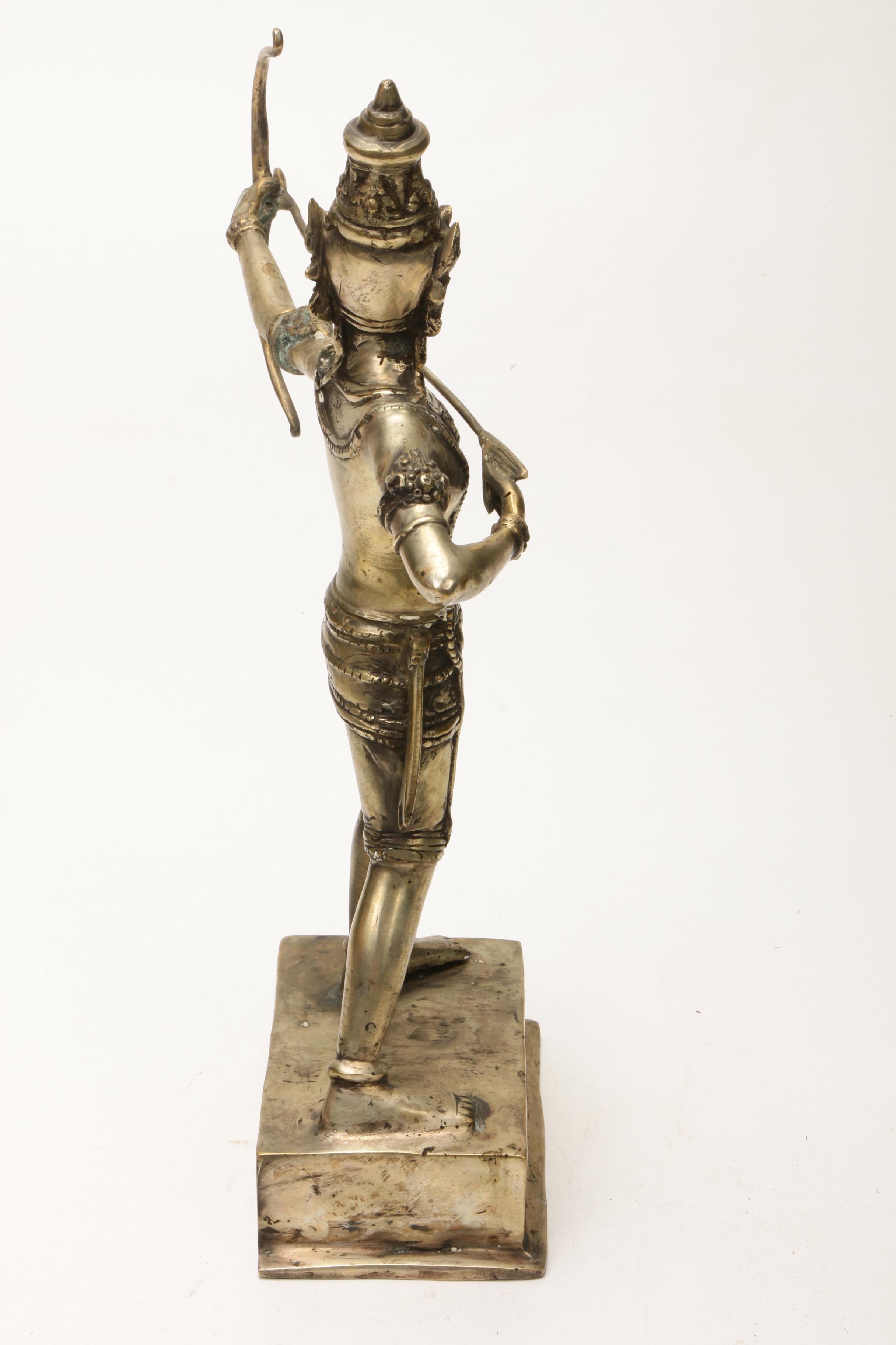 Southeast Asian Rama Shooting Arrow Metal Figurine