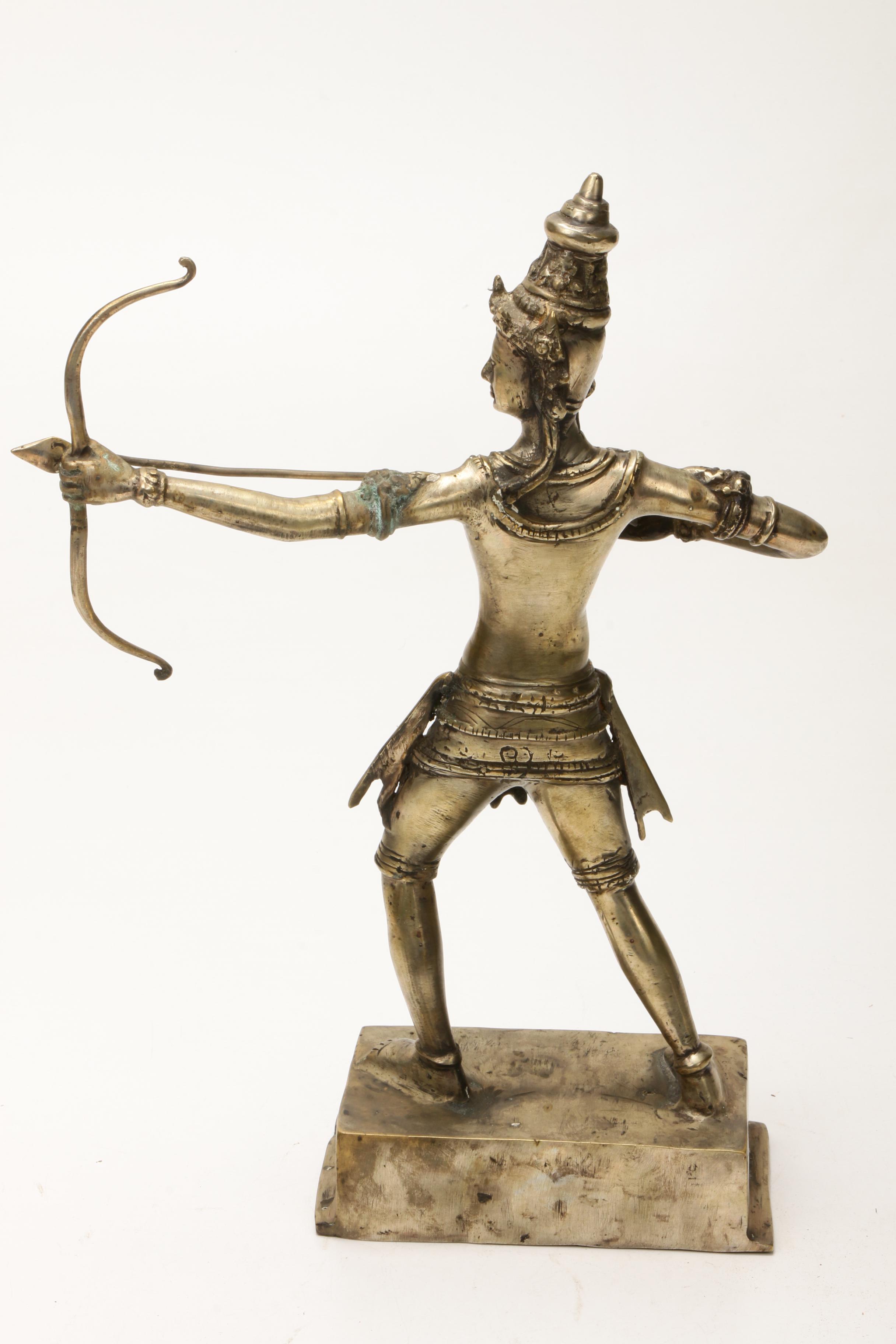 Southeast Asian Rama Shooting Arrow Metal Figurine