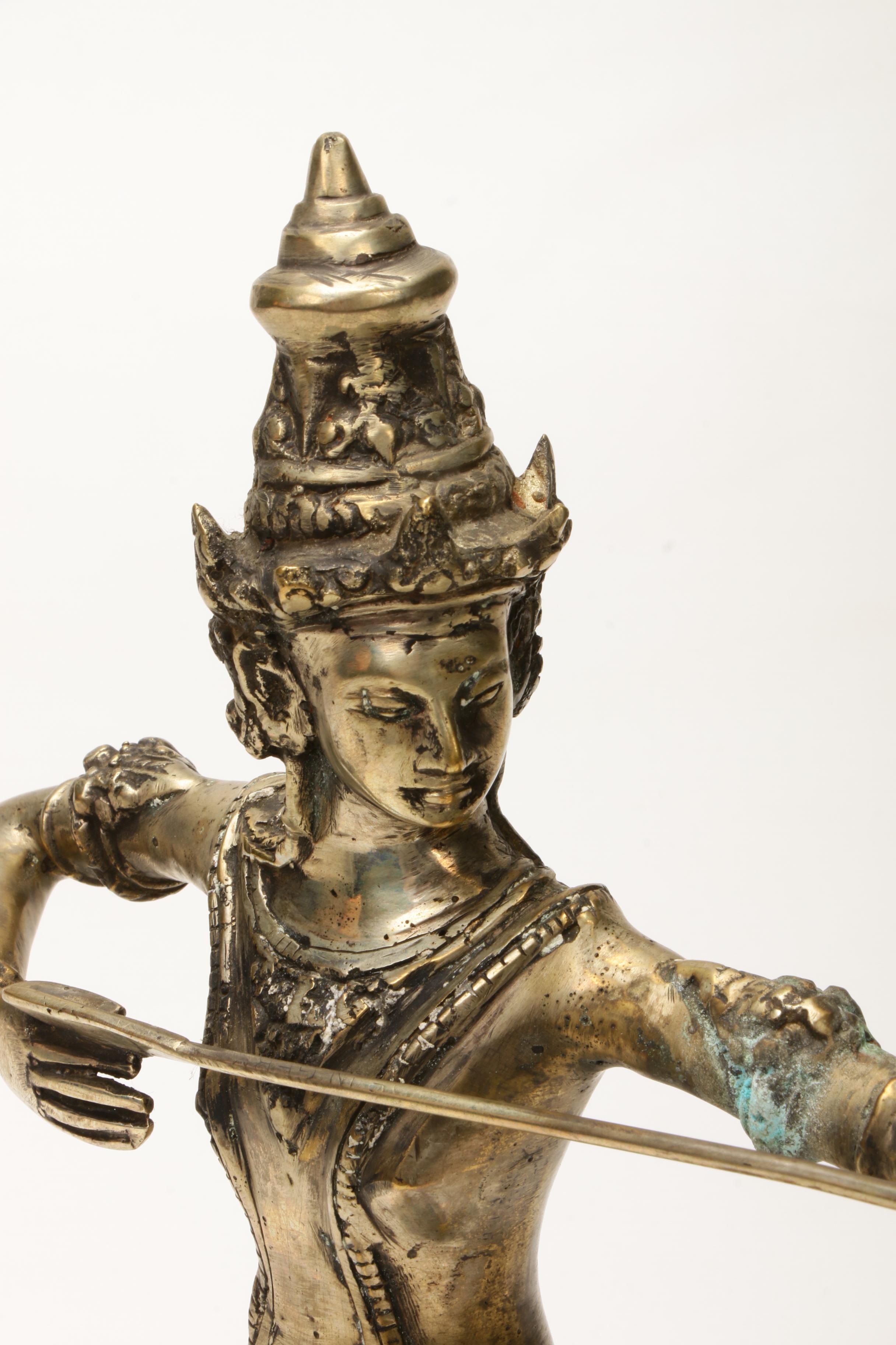 Southeast Asian Rama Shooting Arrow Metal Figurine