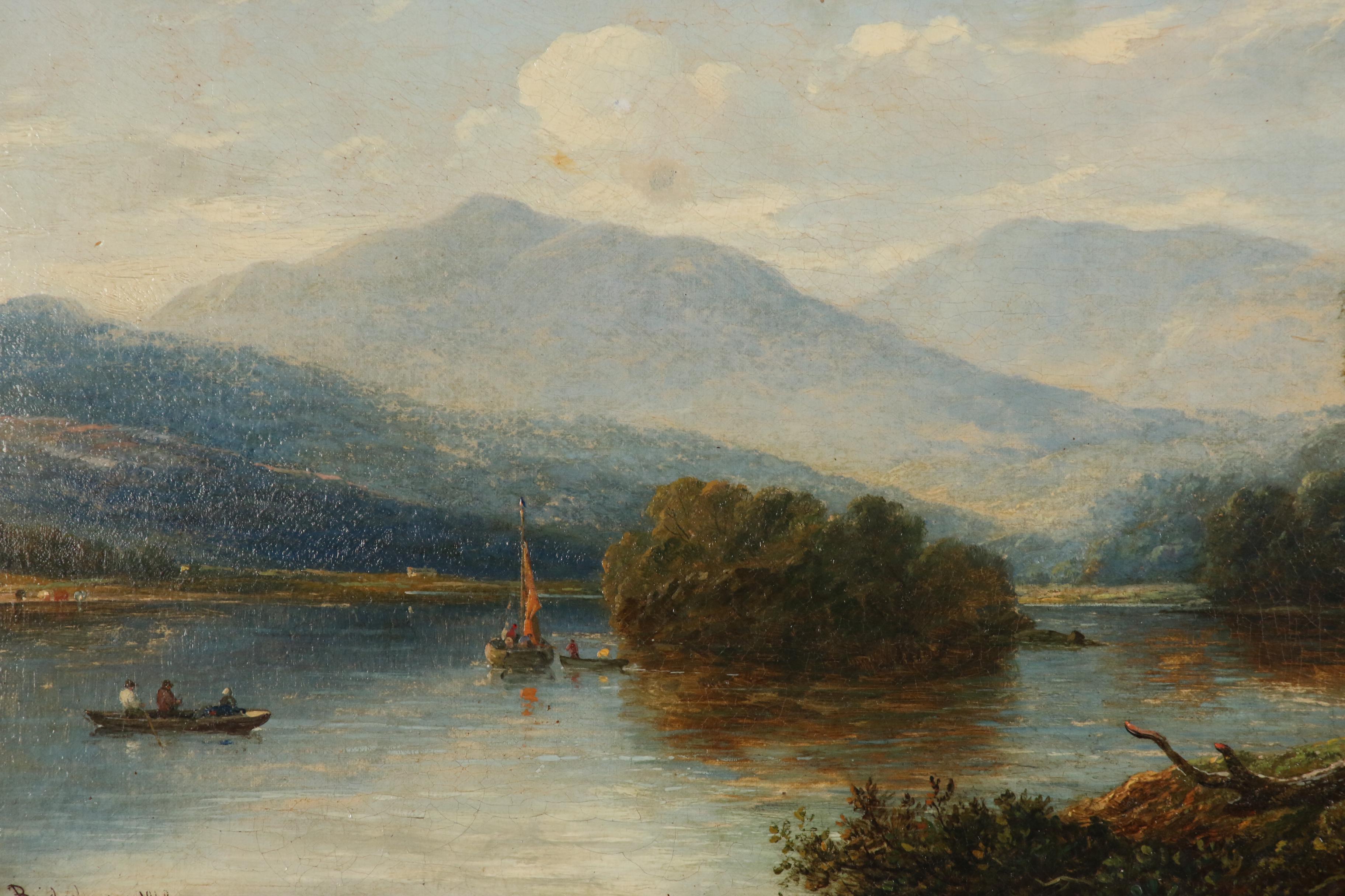 Robert Bridgehouse Bucolic Landscape Oil Painting, 1868