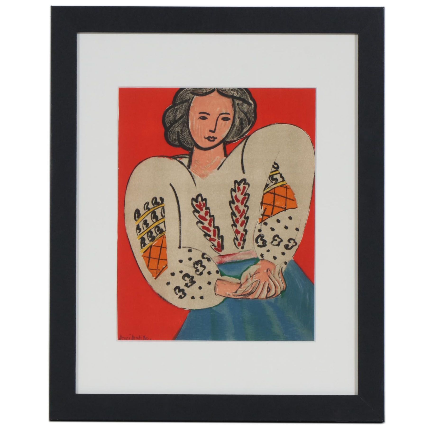 Color Lithograph after Henri Matisse "Madame M. P., la blouse roumaine", 1954