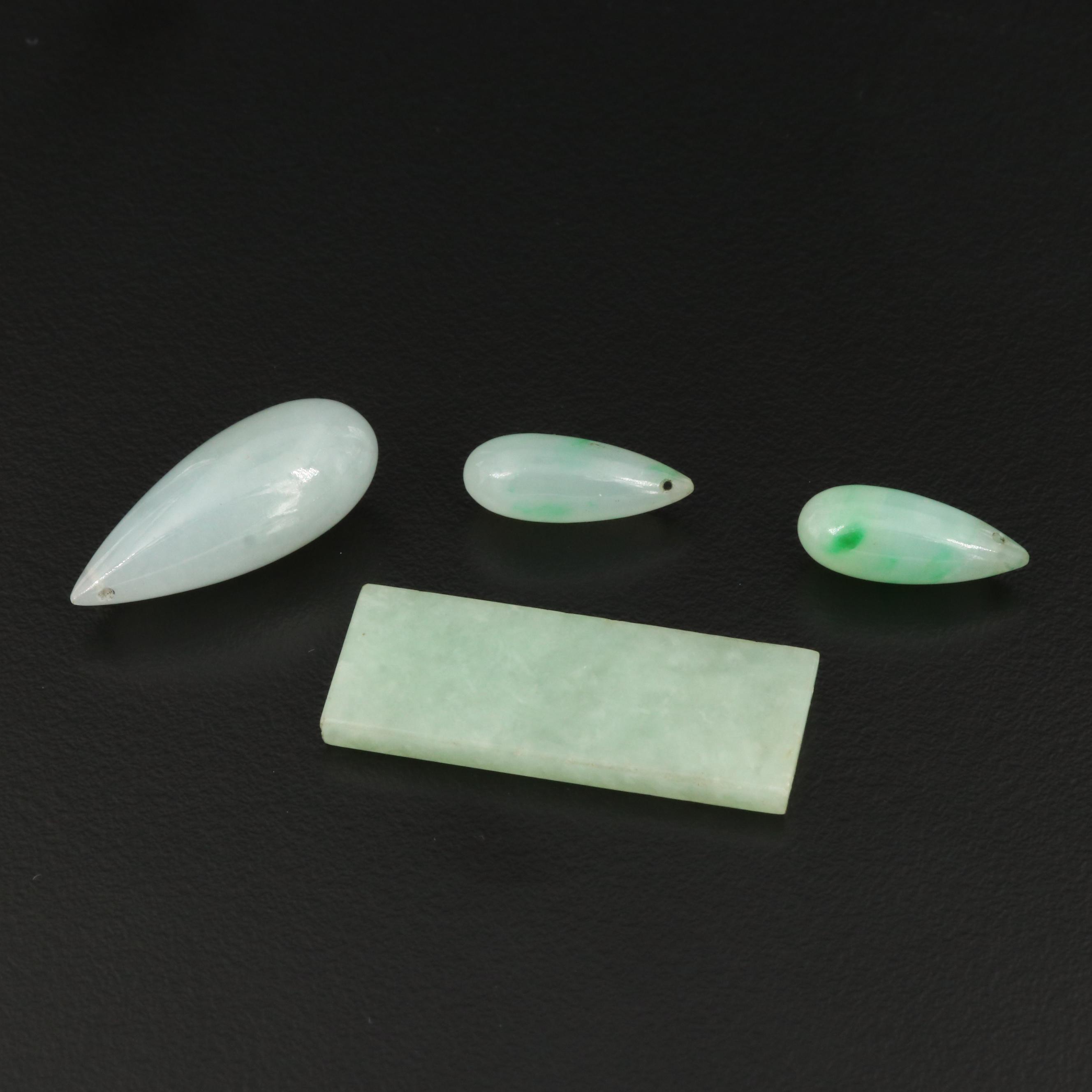 Loose Pear Drop and Rectangle Tablet Jadeiete