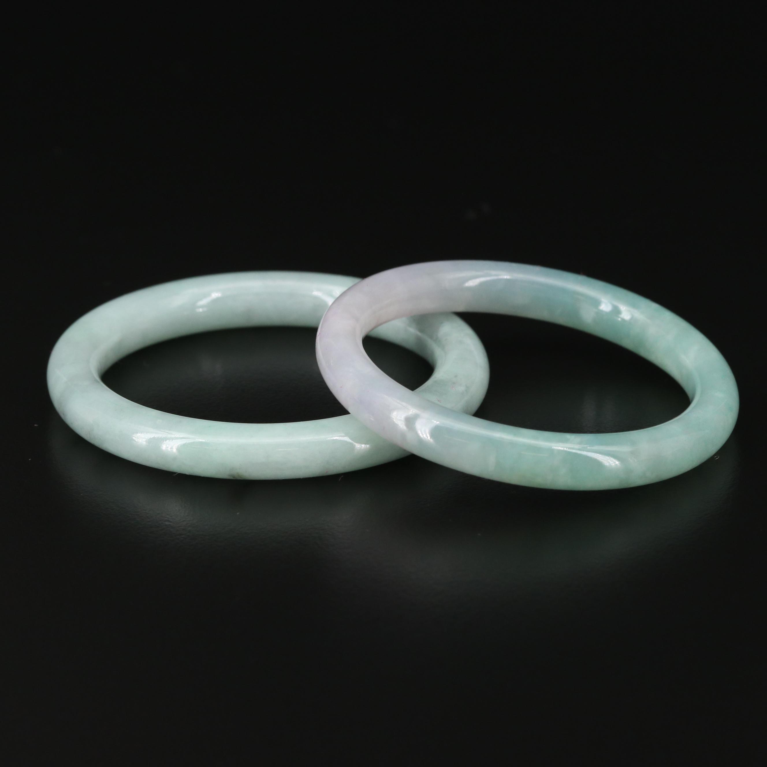 Carved Jadeite Child Bangles