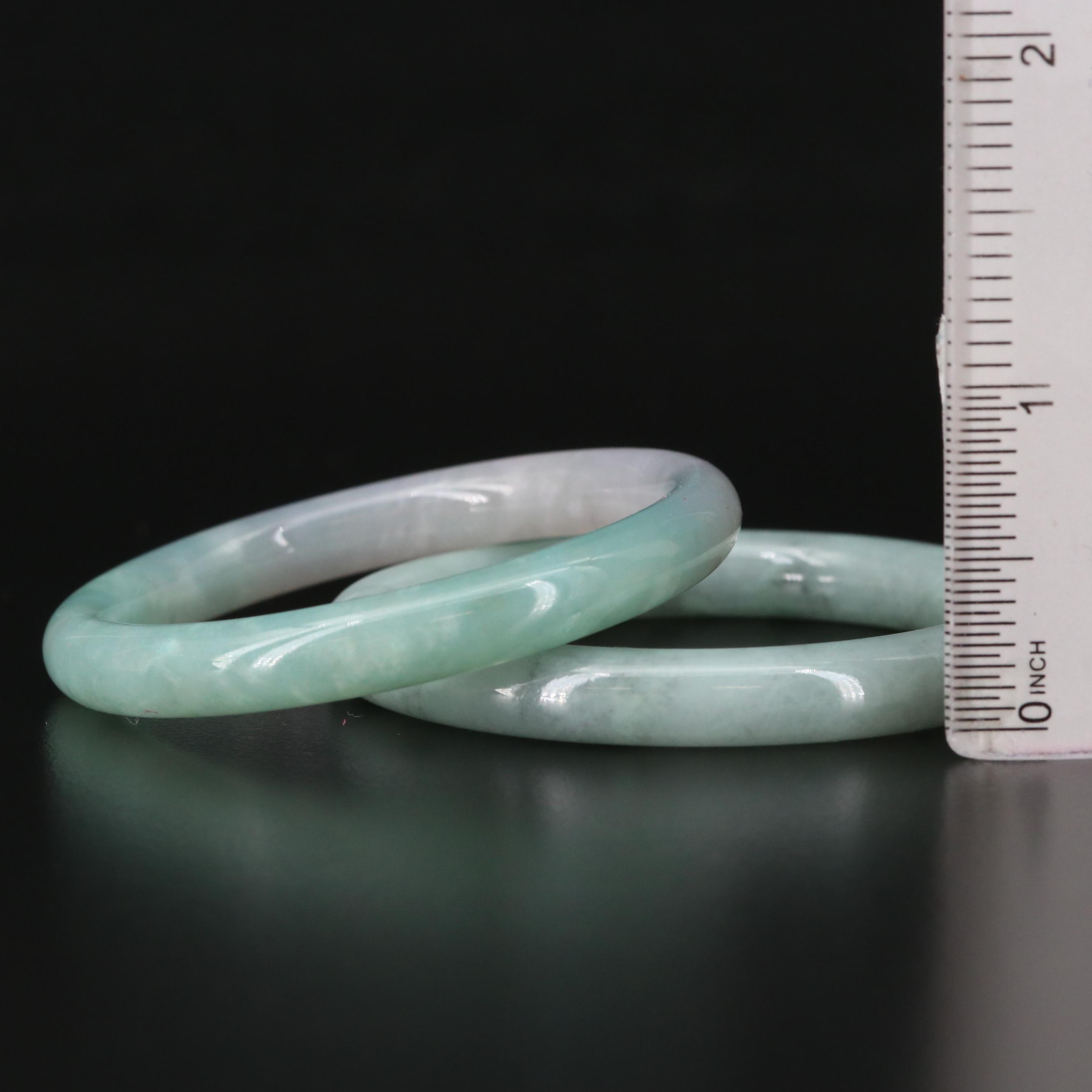 Carved Jadeite Child Bangles