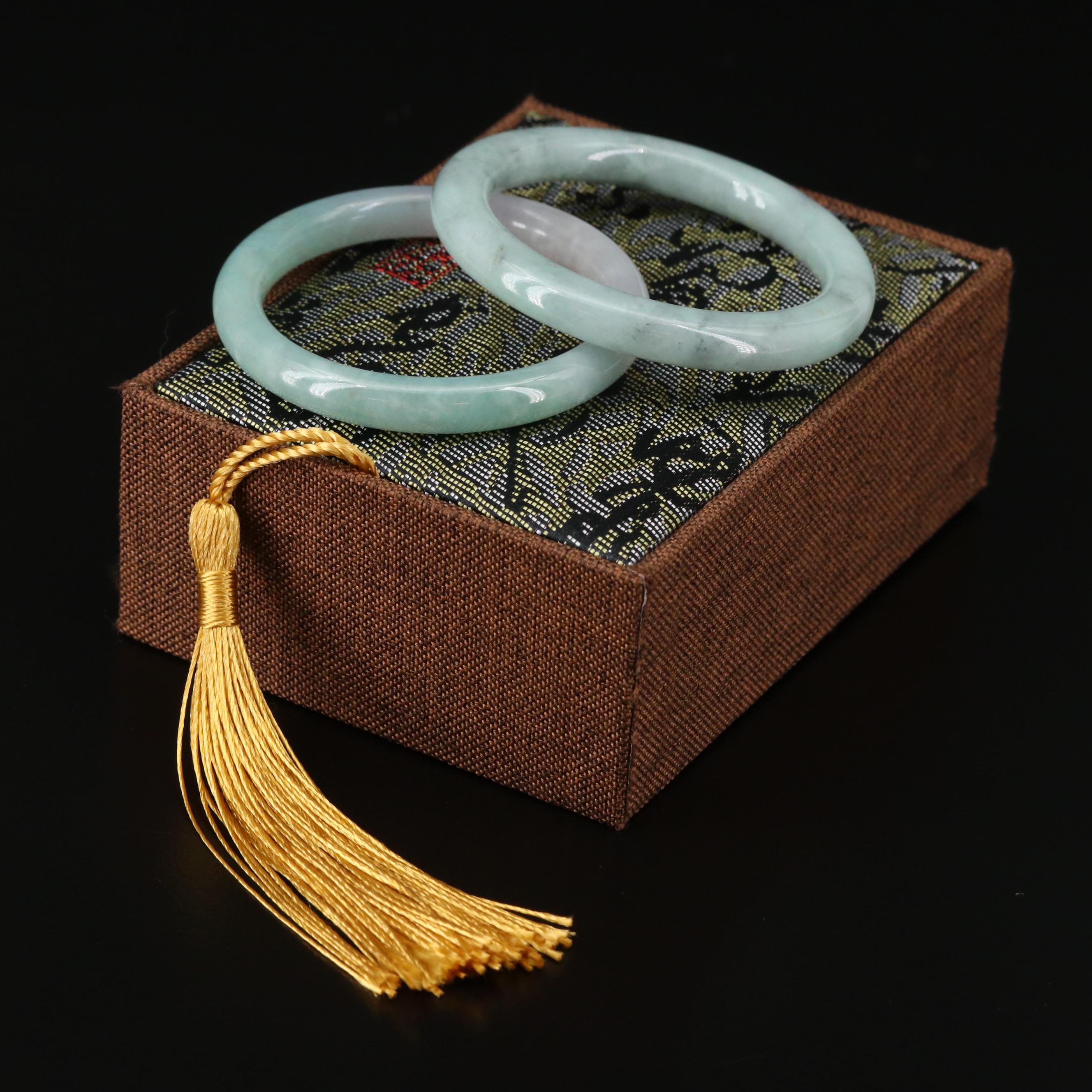 Carved Jadeite Child Bangles