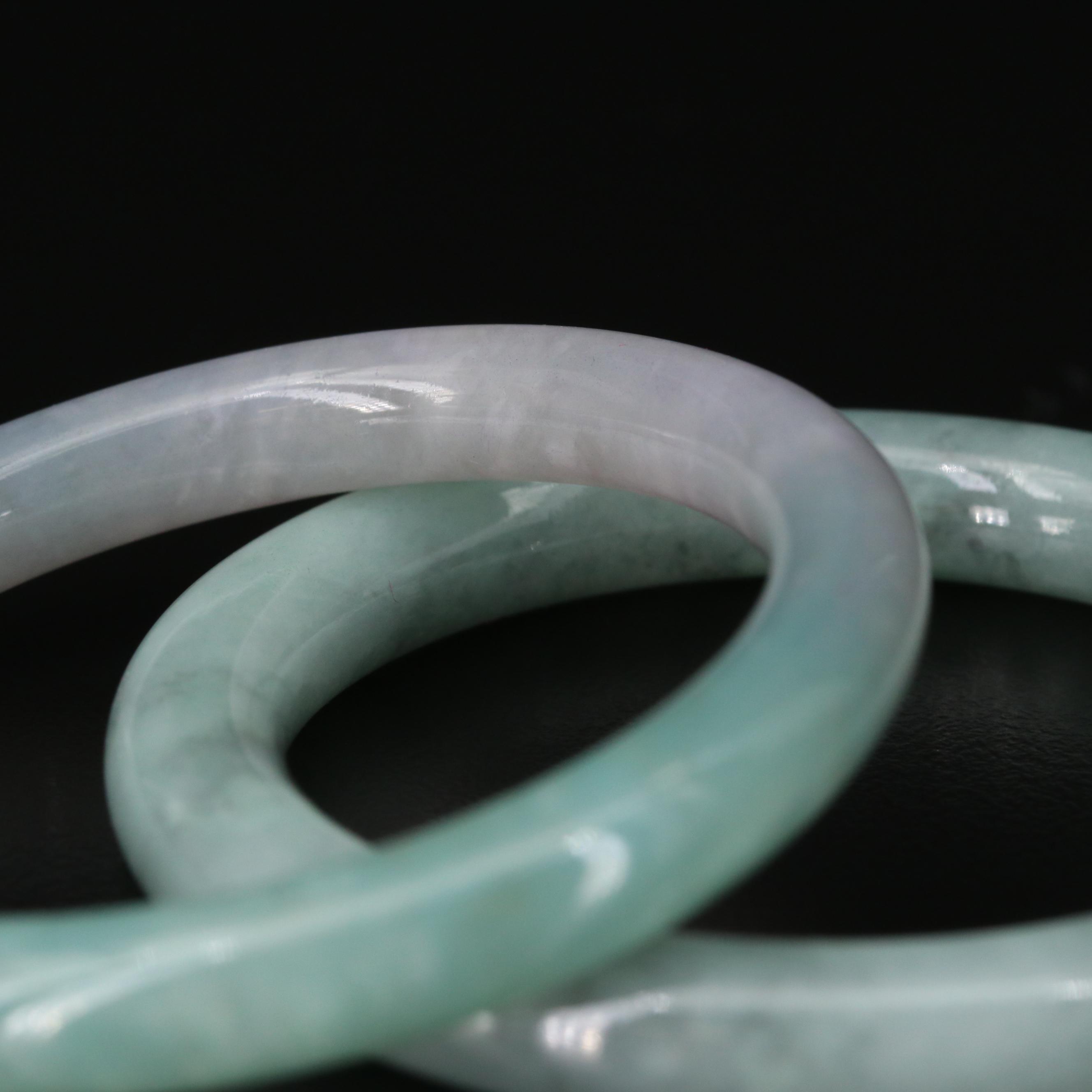 Carved Jadeite Child Bangles