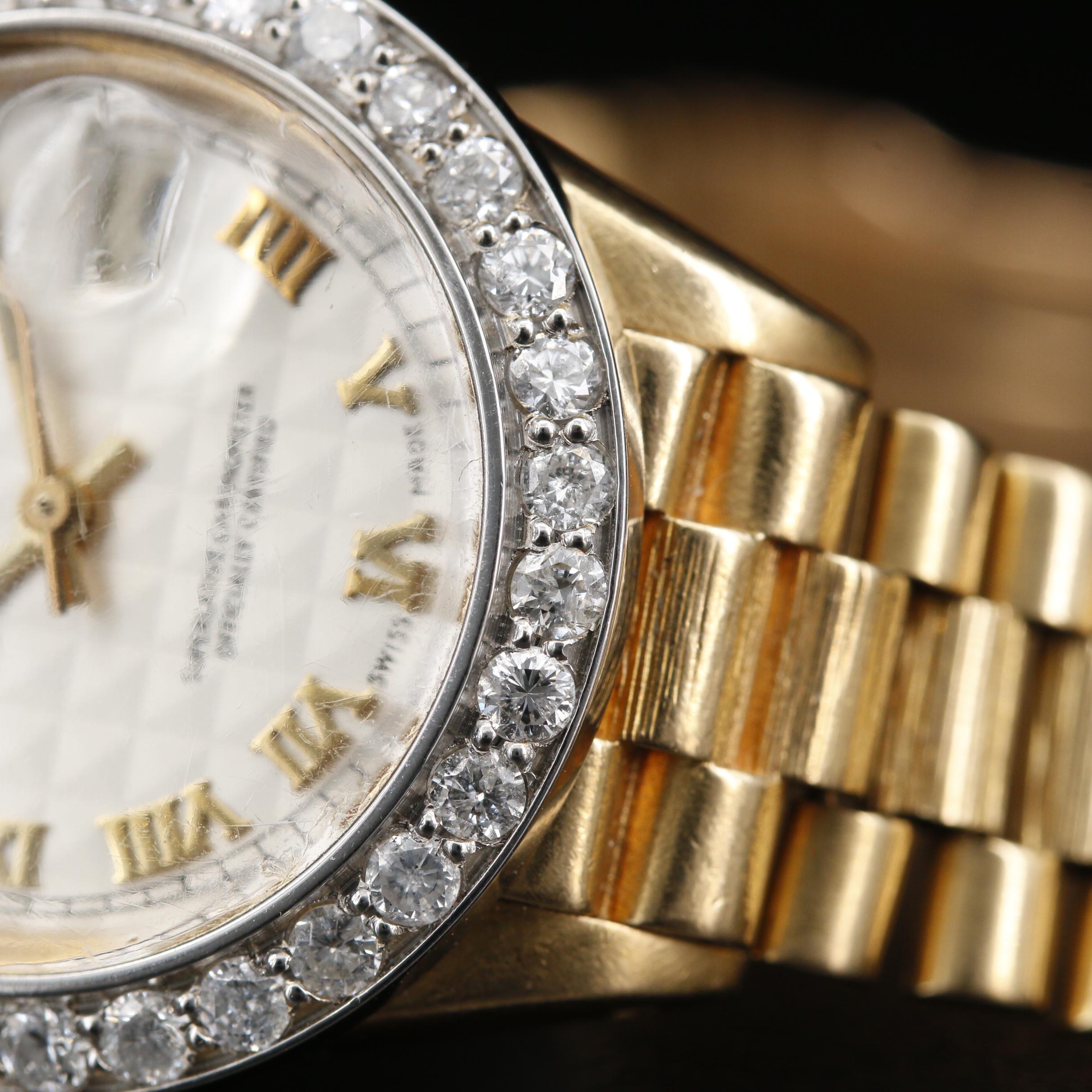 1980 Rolex Datejust 18K Gold and 1.28 CTW Diamond Bezel Automatic Watch