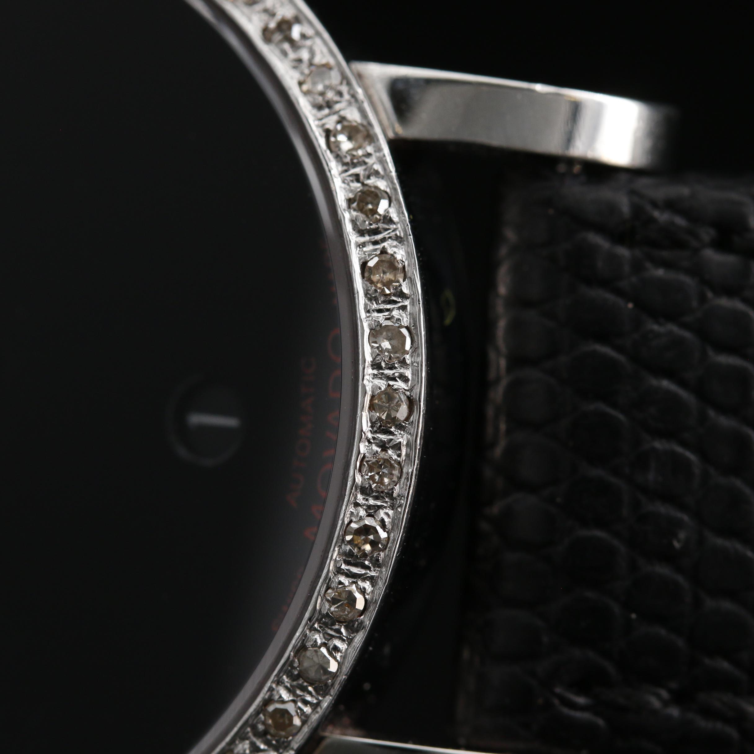 Movado Museum Red Label Diamond Bezel and Stainless Steel Automatic Watch