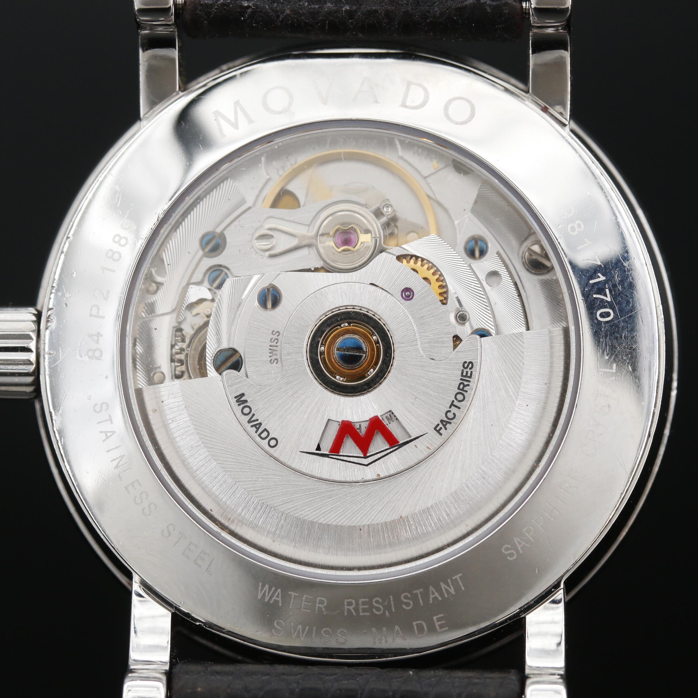 Movado Museum Red Label Diamond Bezel and Stainless Steel Automatic Watch