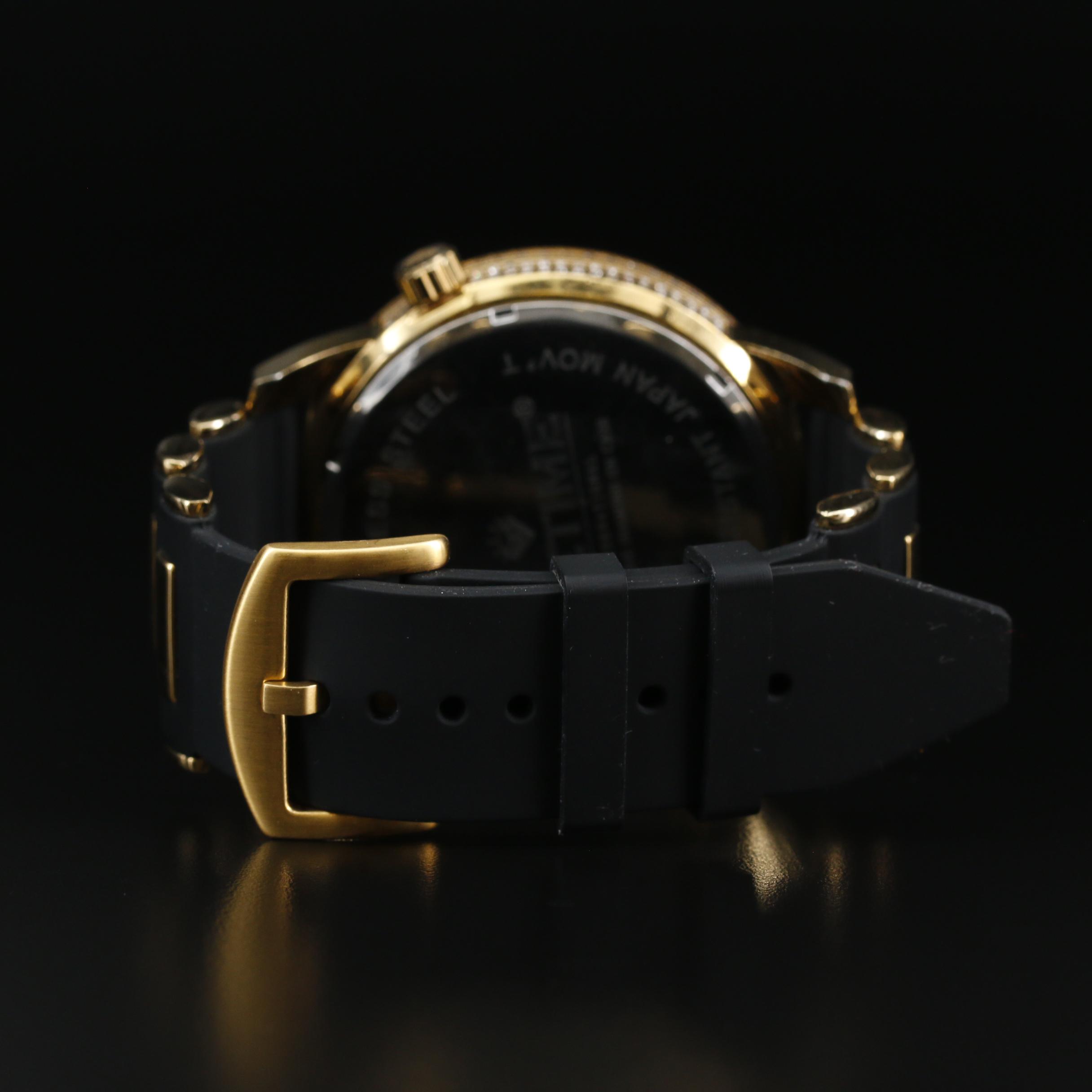 Ice Time Grandmaster Stainless Steel and 6.50 CTW Diamond Quartz Watch