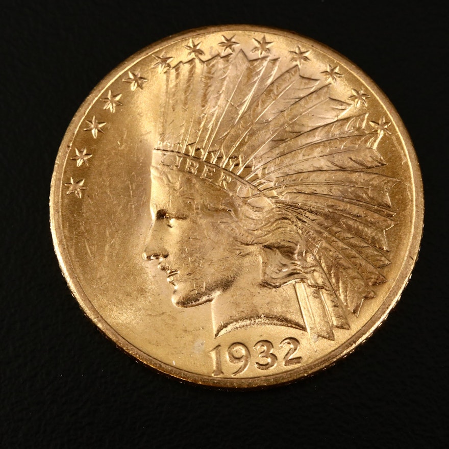 1932 Indian Head $10 Gold Eagle Coin