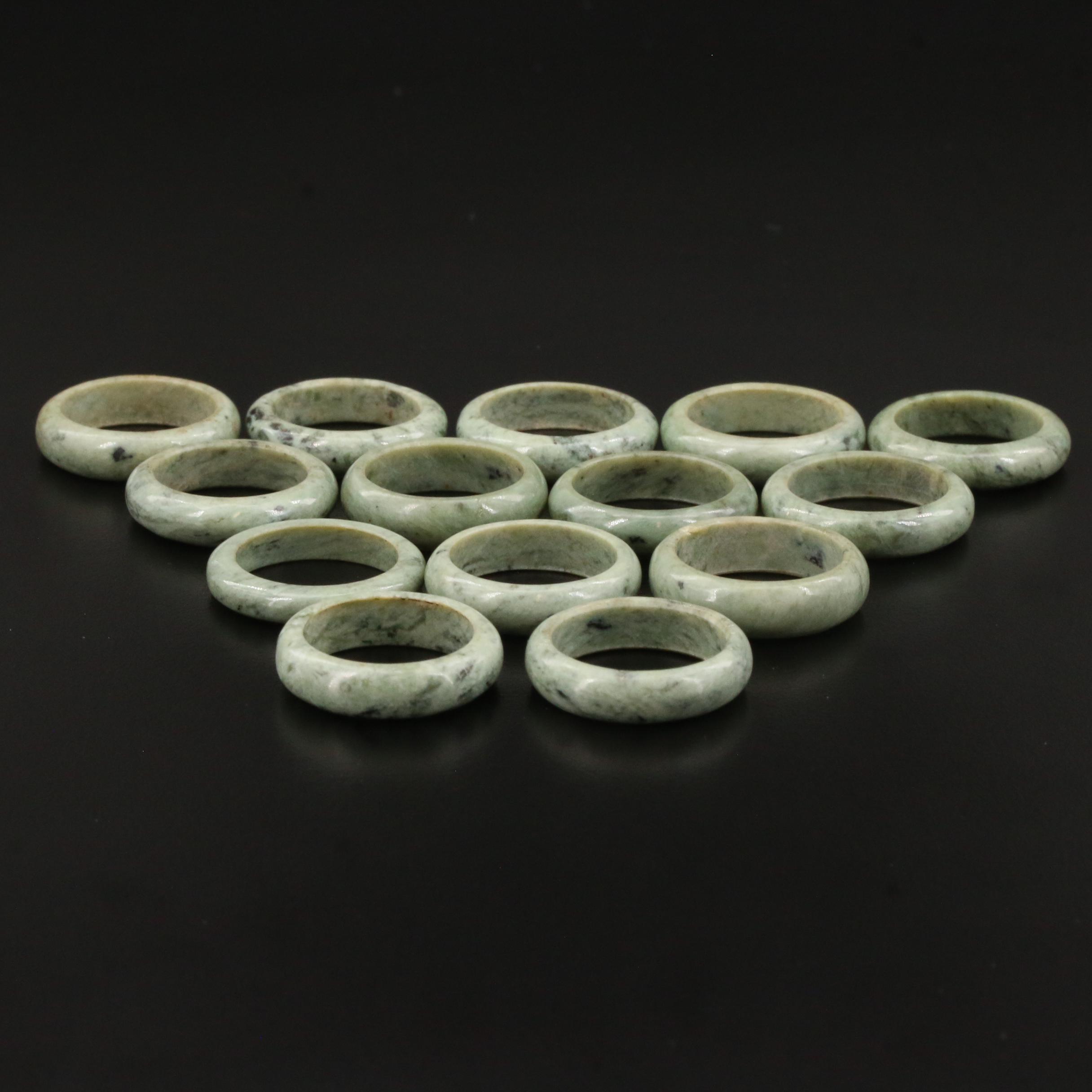 Carved Nephrite Hololith Bands