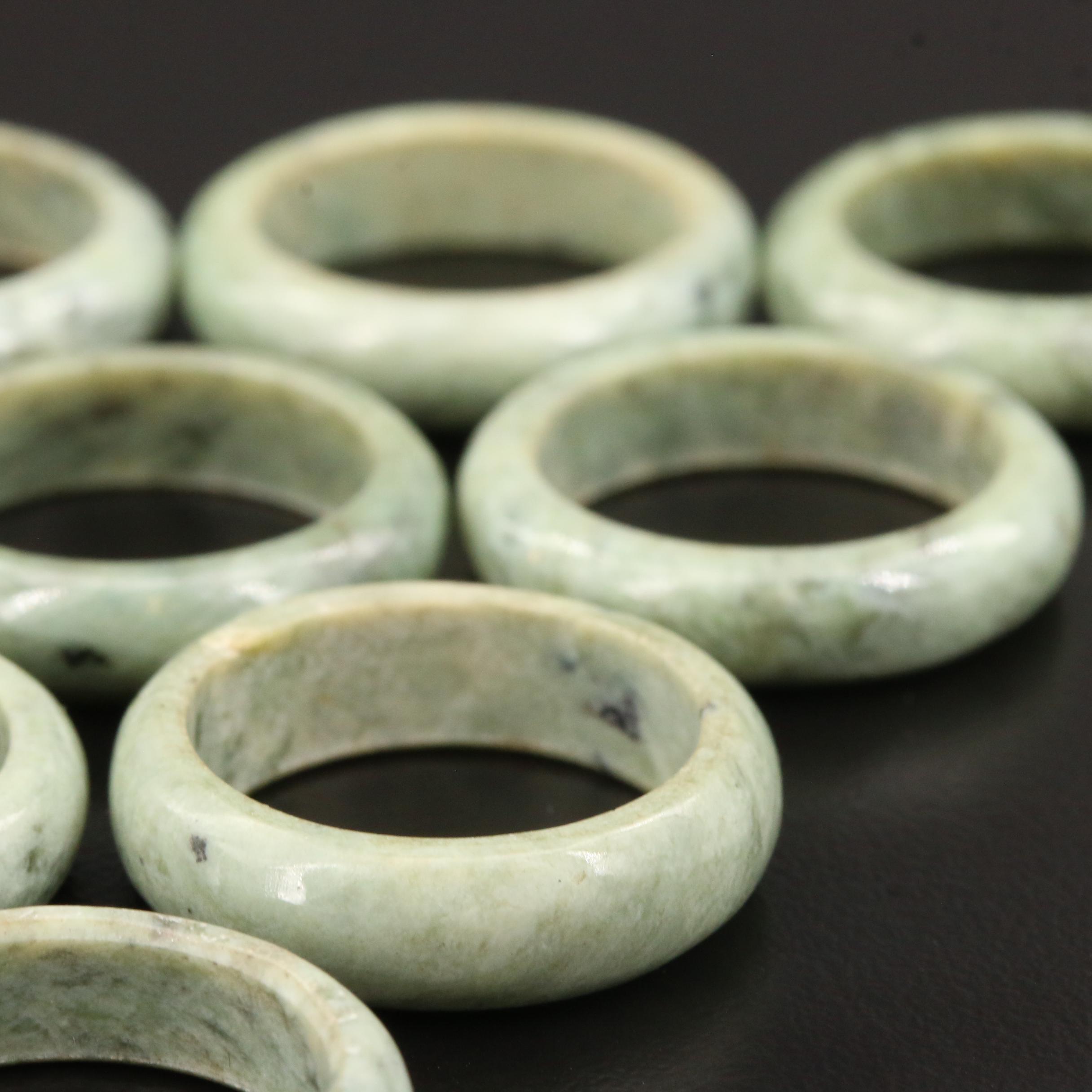 Carved Nephrite Hololith Bands