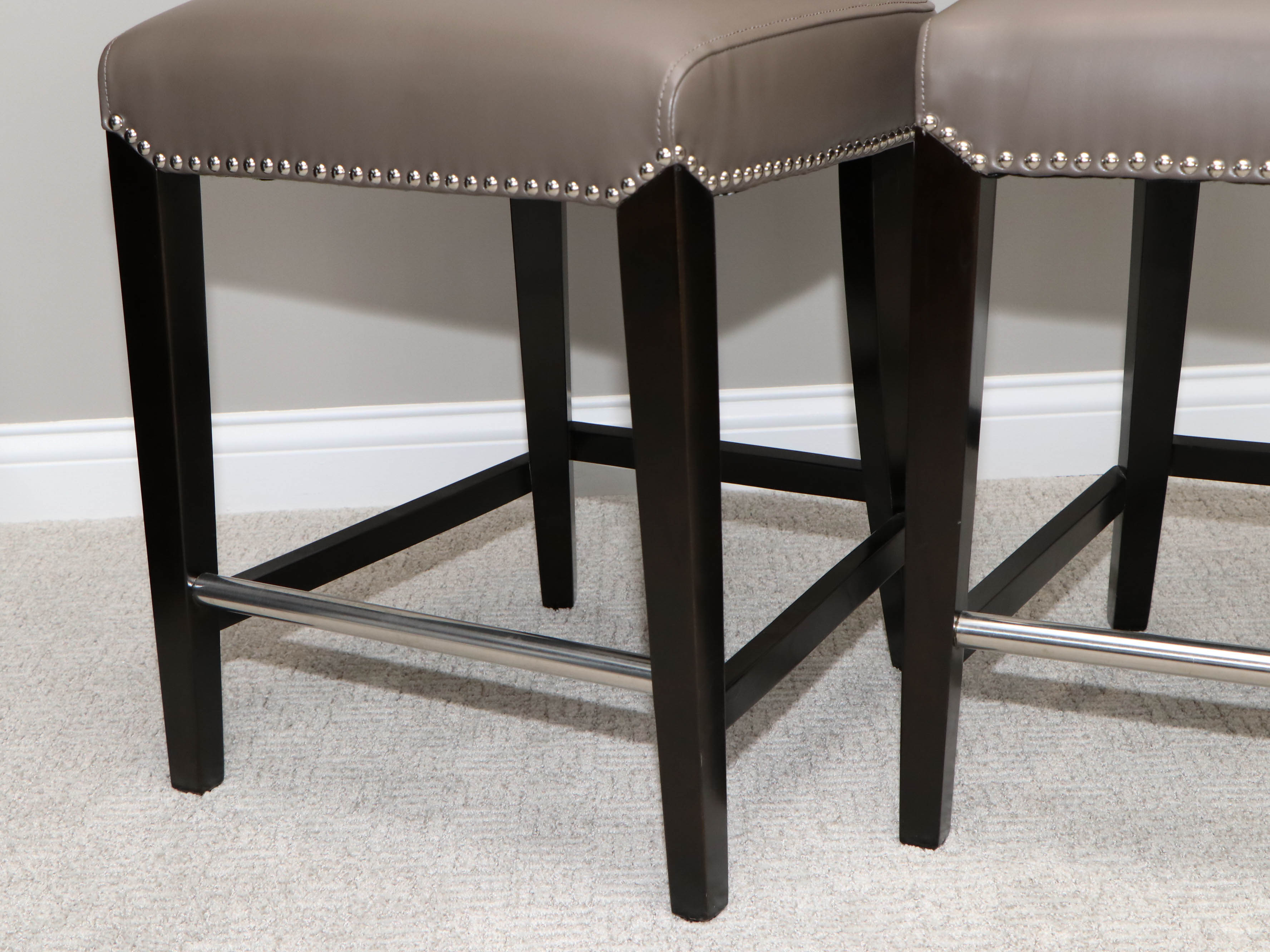 Safavieh Faux Leather Side Chairs with Nailhead Details