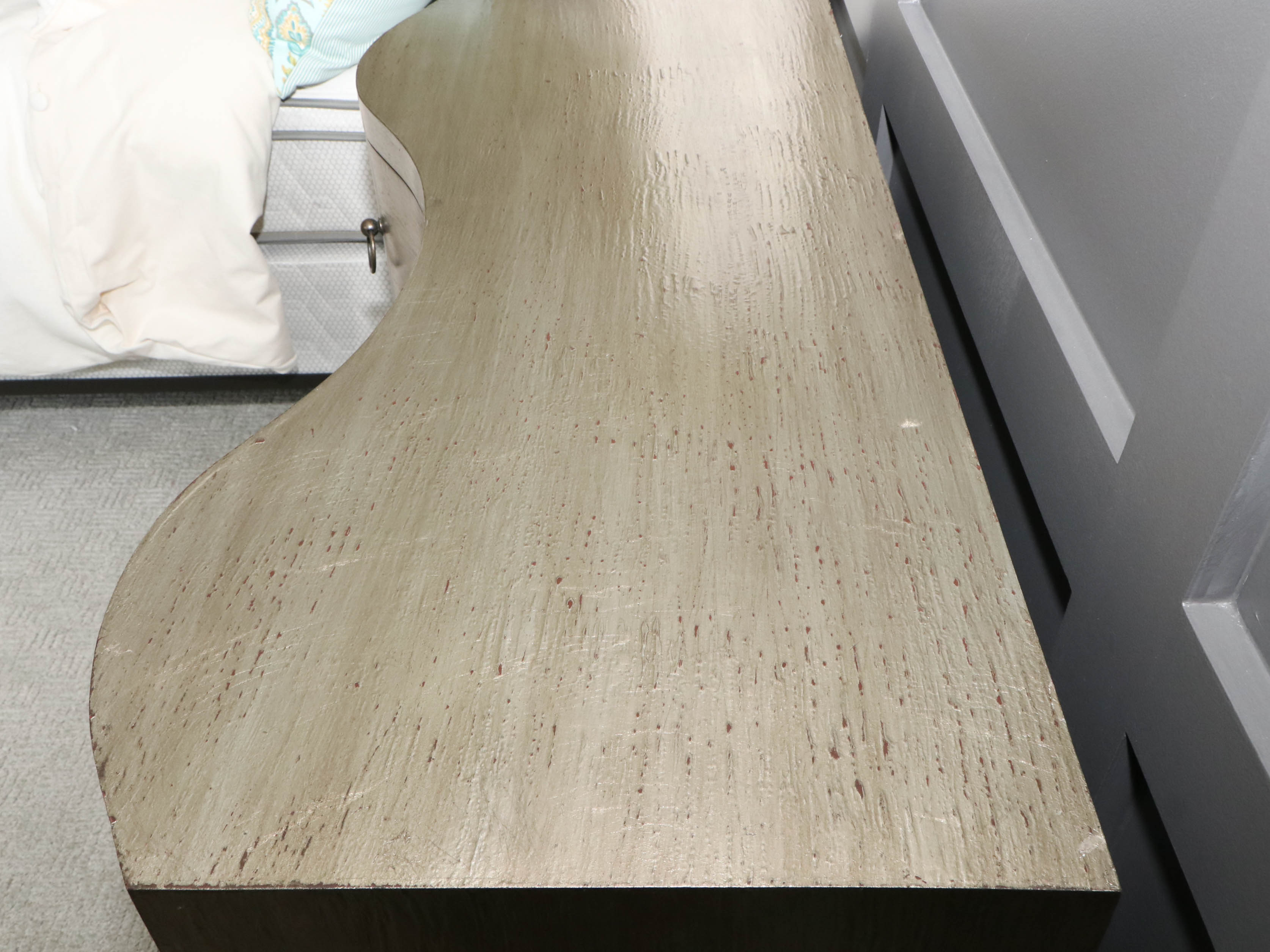 Satin Tone Serpentine-Front 3-Drawer Chest