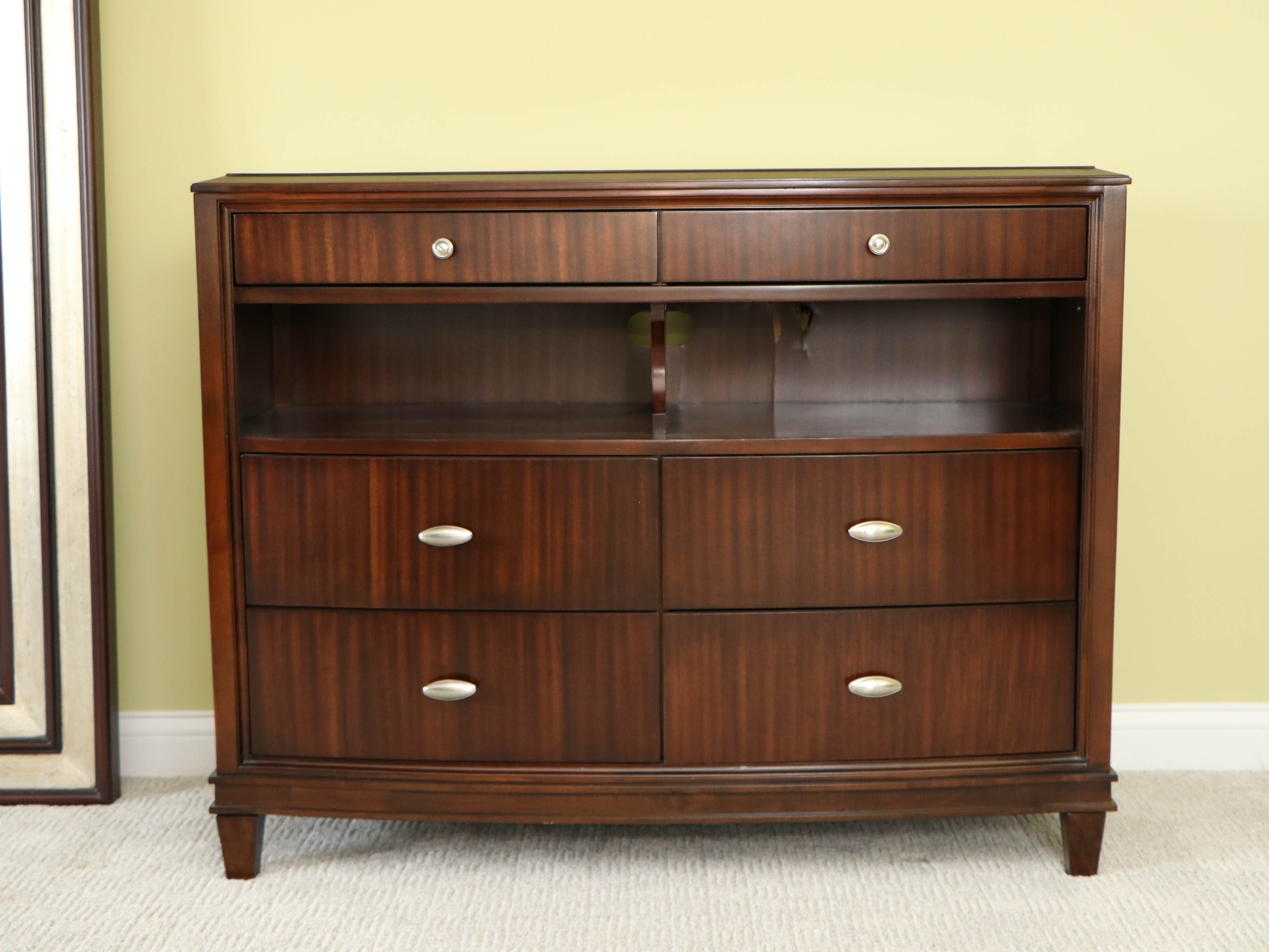 Zebrawood-Finish Chest of Drawers