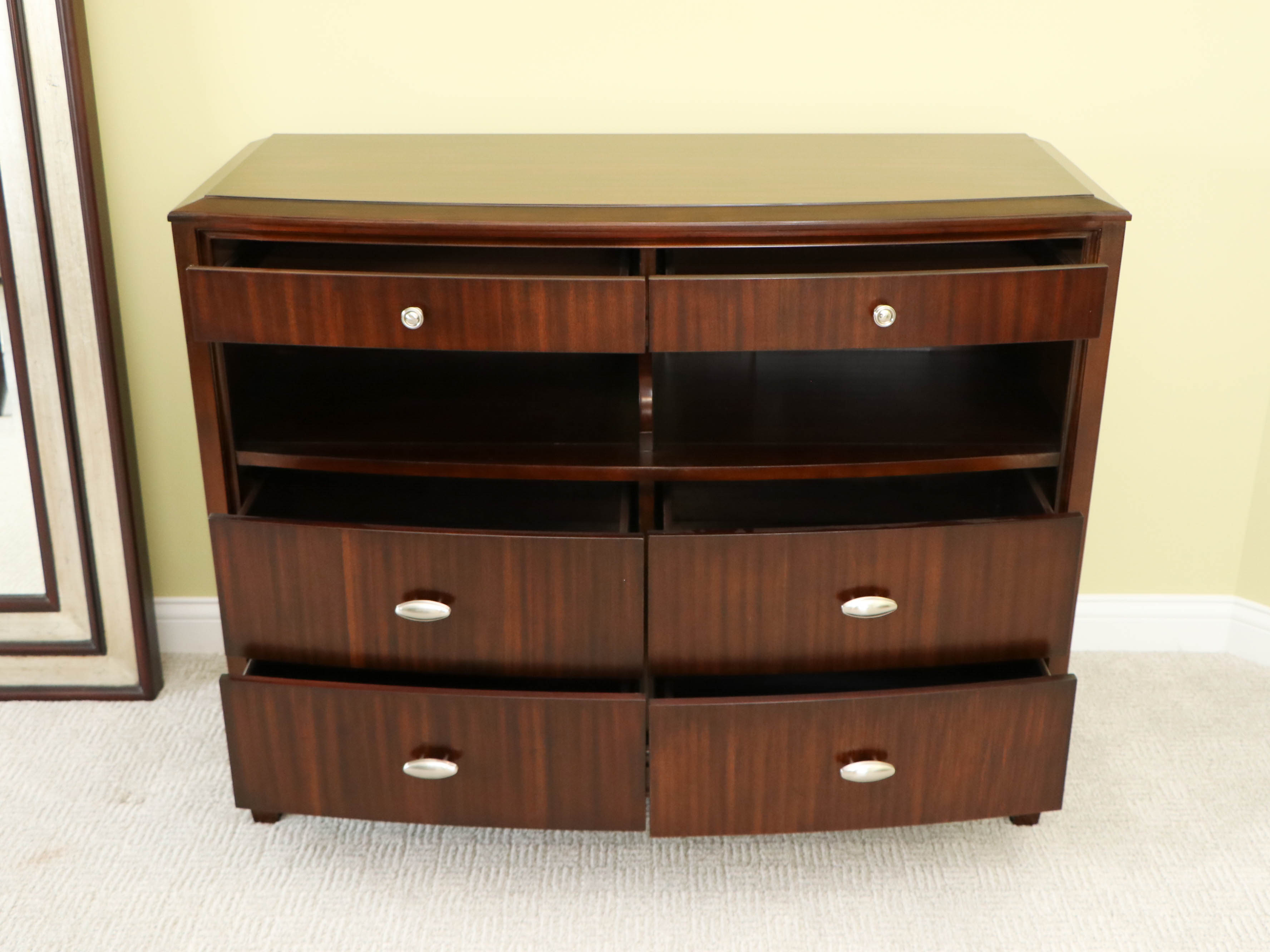 Zebrawood-Finish Chest of Drawers