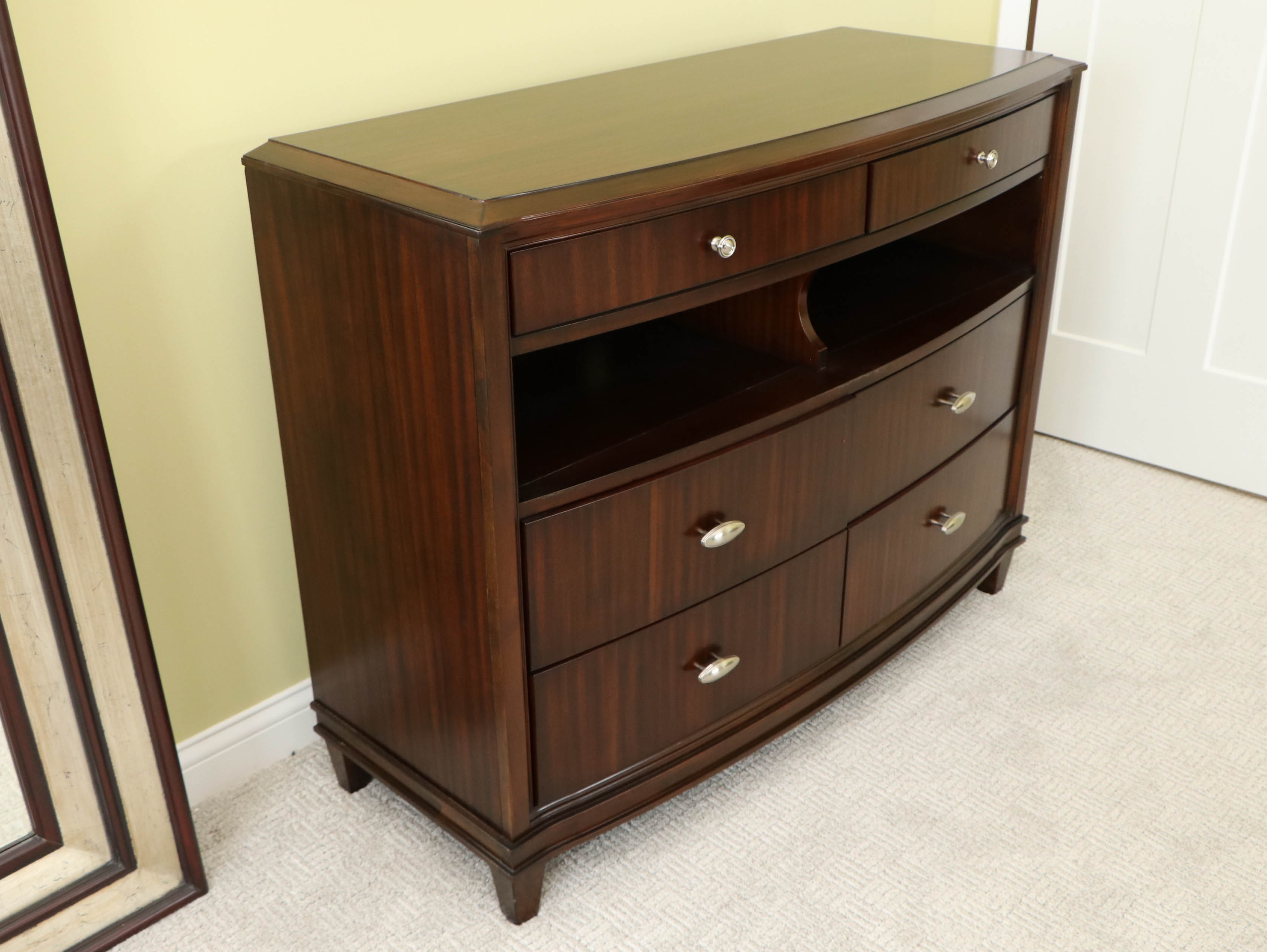 Zebrawood-Finish Chest of Drawers