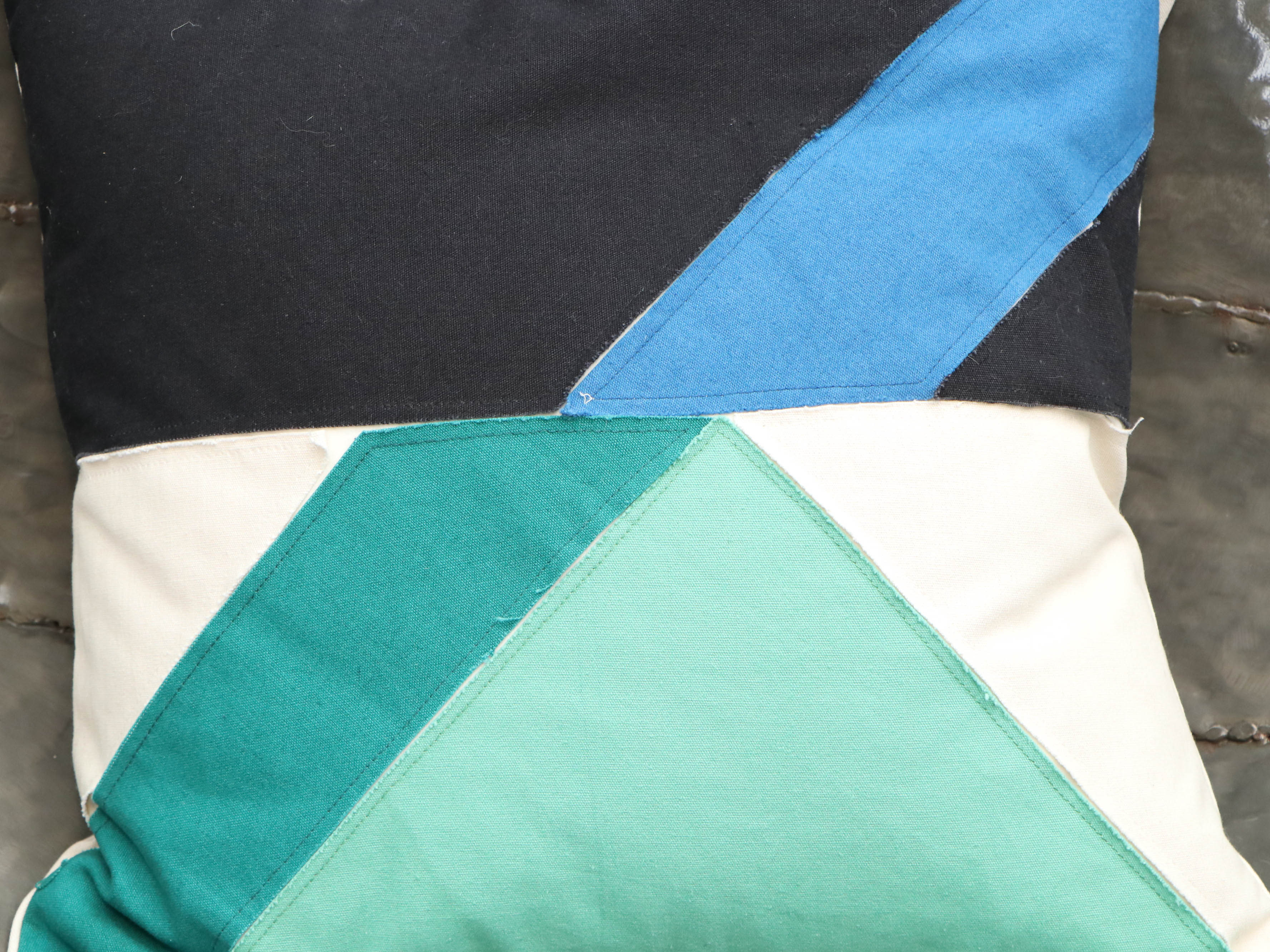 Modern Hammered Metal Side Chair with Decorative Pillow