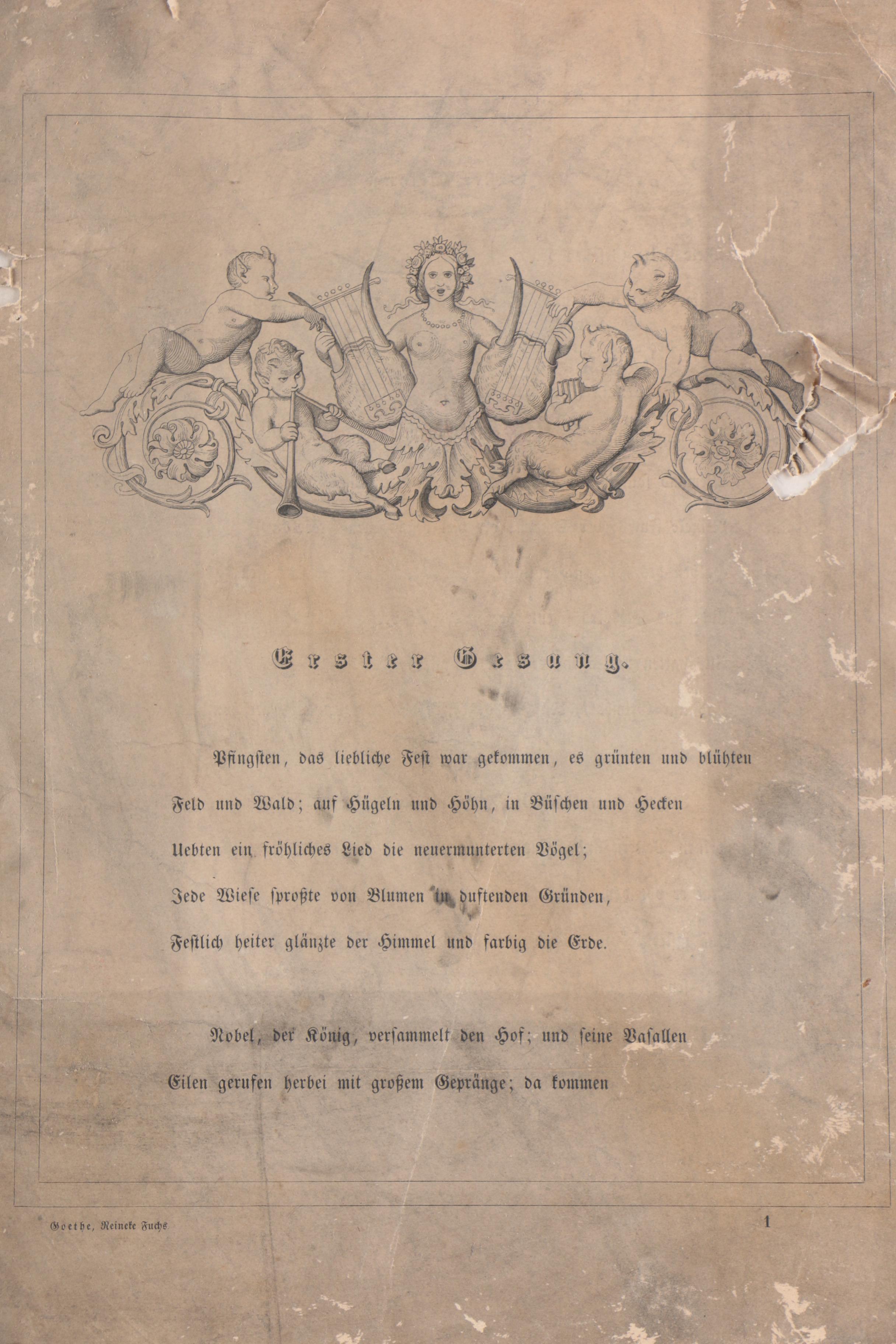 Illustrated German-Language "Reynard the Fox" by Johann Wolfgang von Goethe