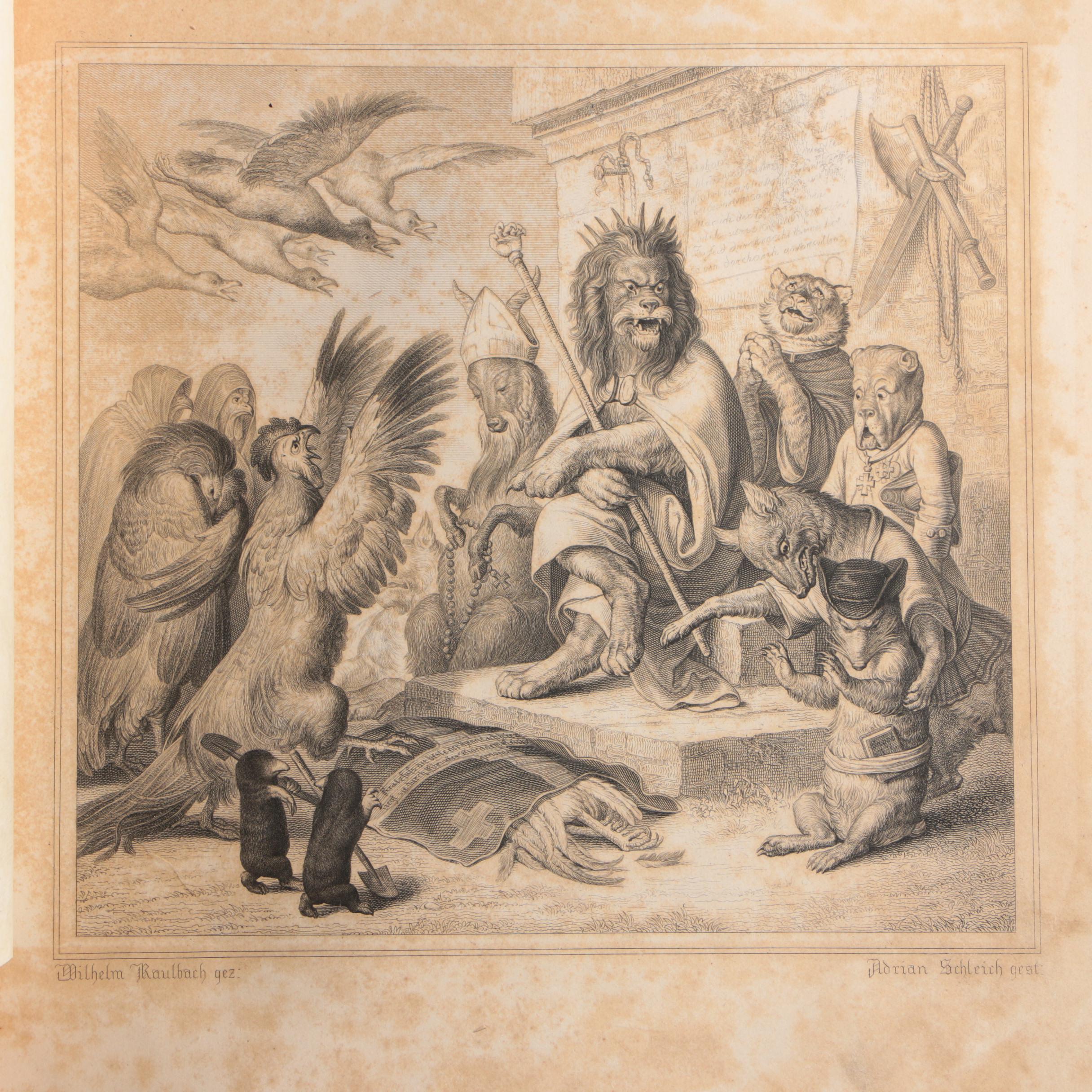 Illustrated German-Language "Reynard the Fox" by Johann Wolfgang von Goethe