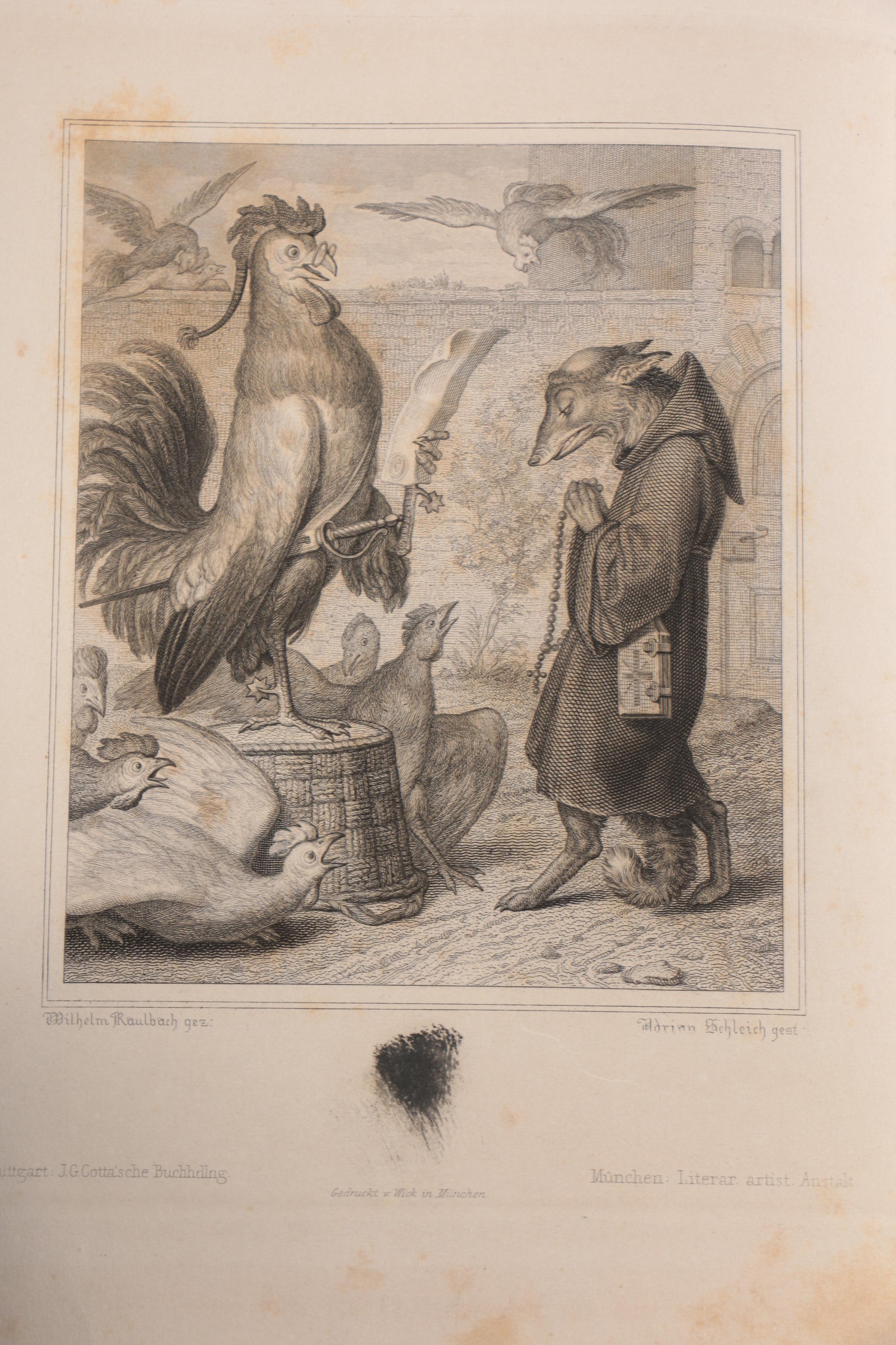 Illustrated German-Language "Reynard the Fox" by Johann Wolfgang von Goethe