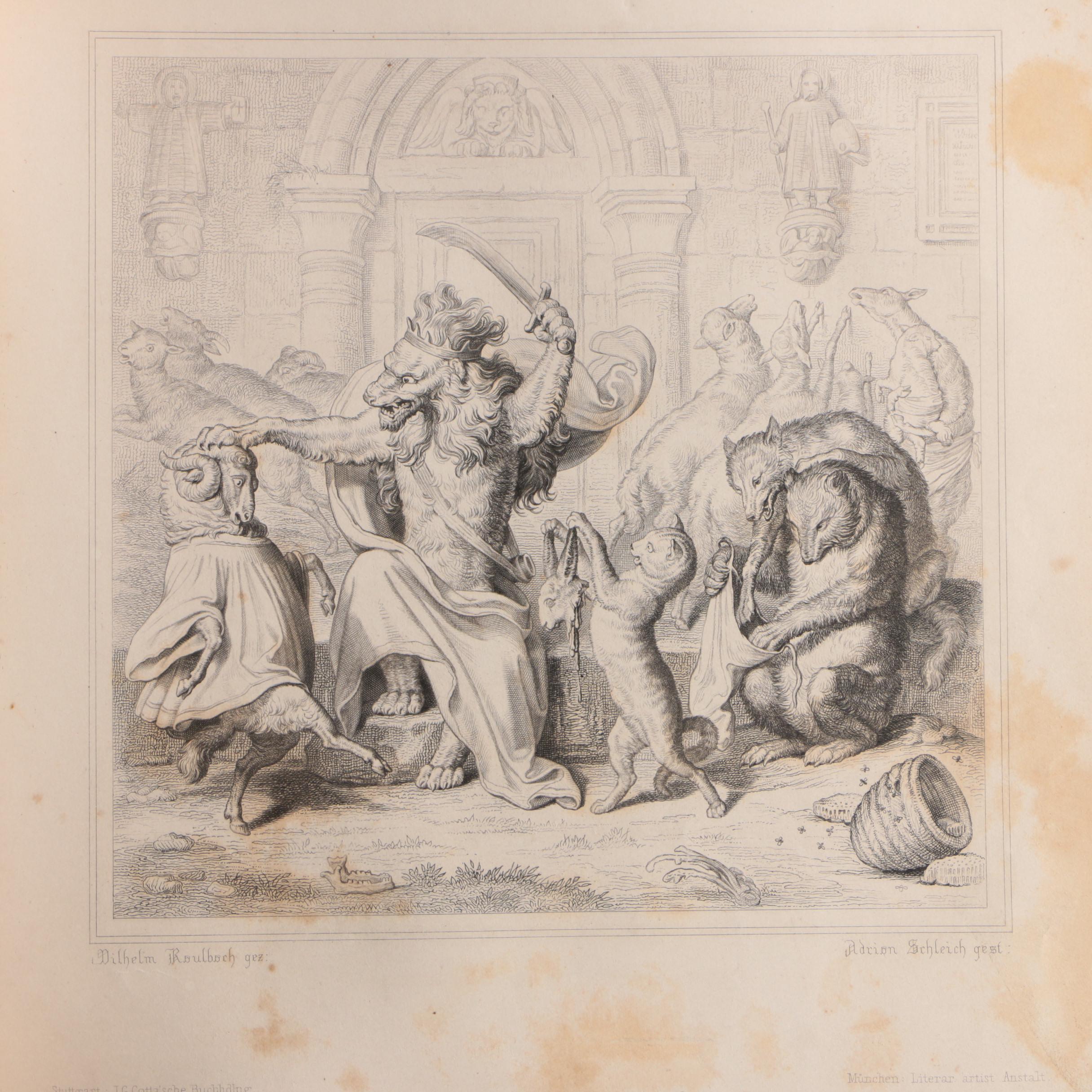 Illustrated German-Language "Reynard the Fox" by Johann Wolfgang von Goethe