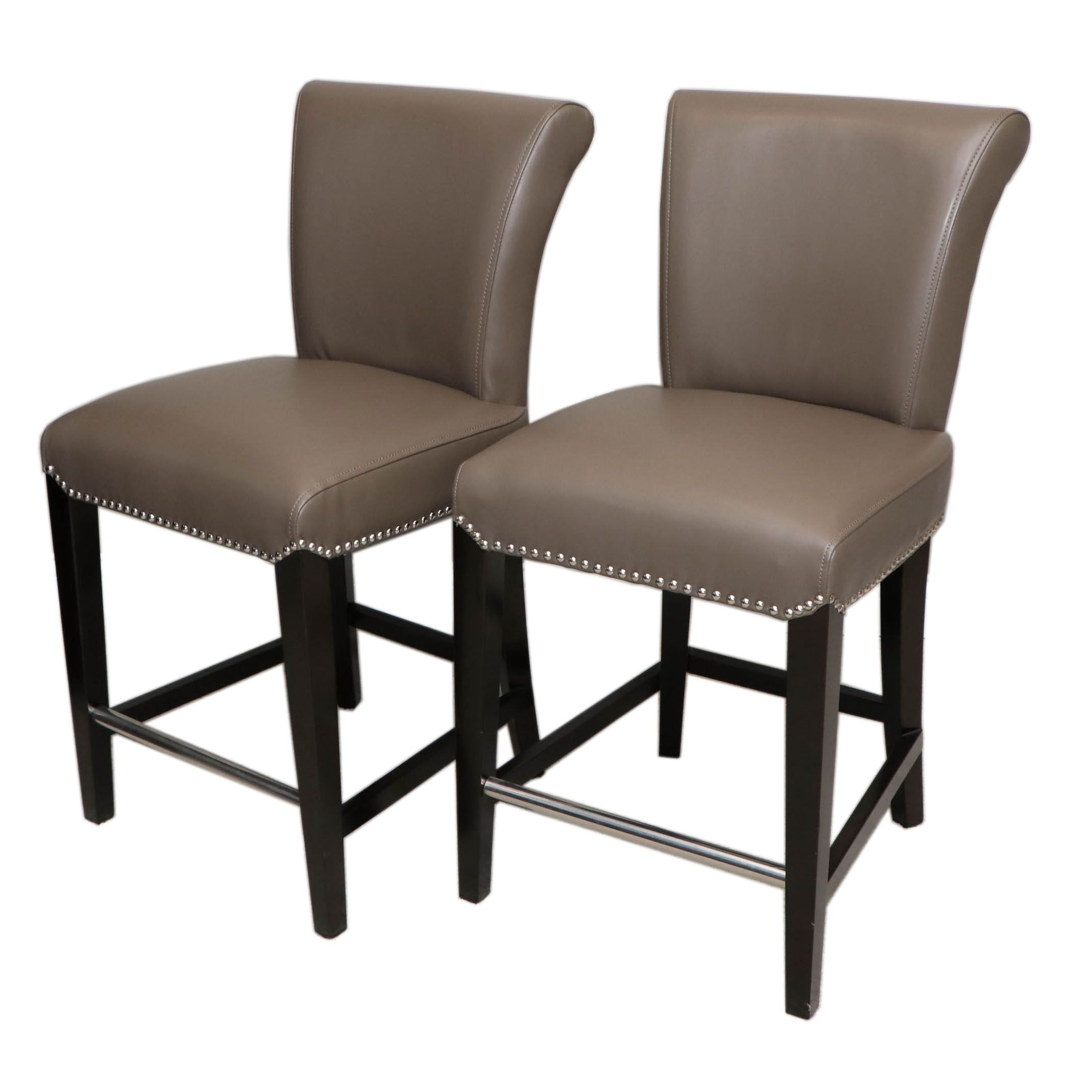 Safavieh Faux Leather Side Chairs with Nailhead Details