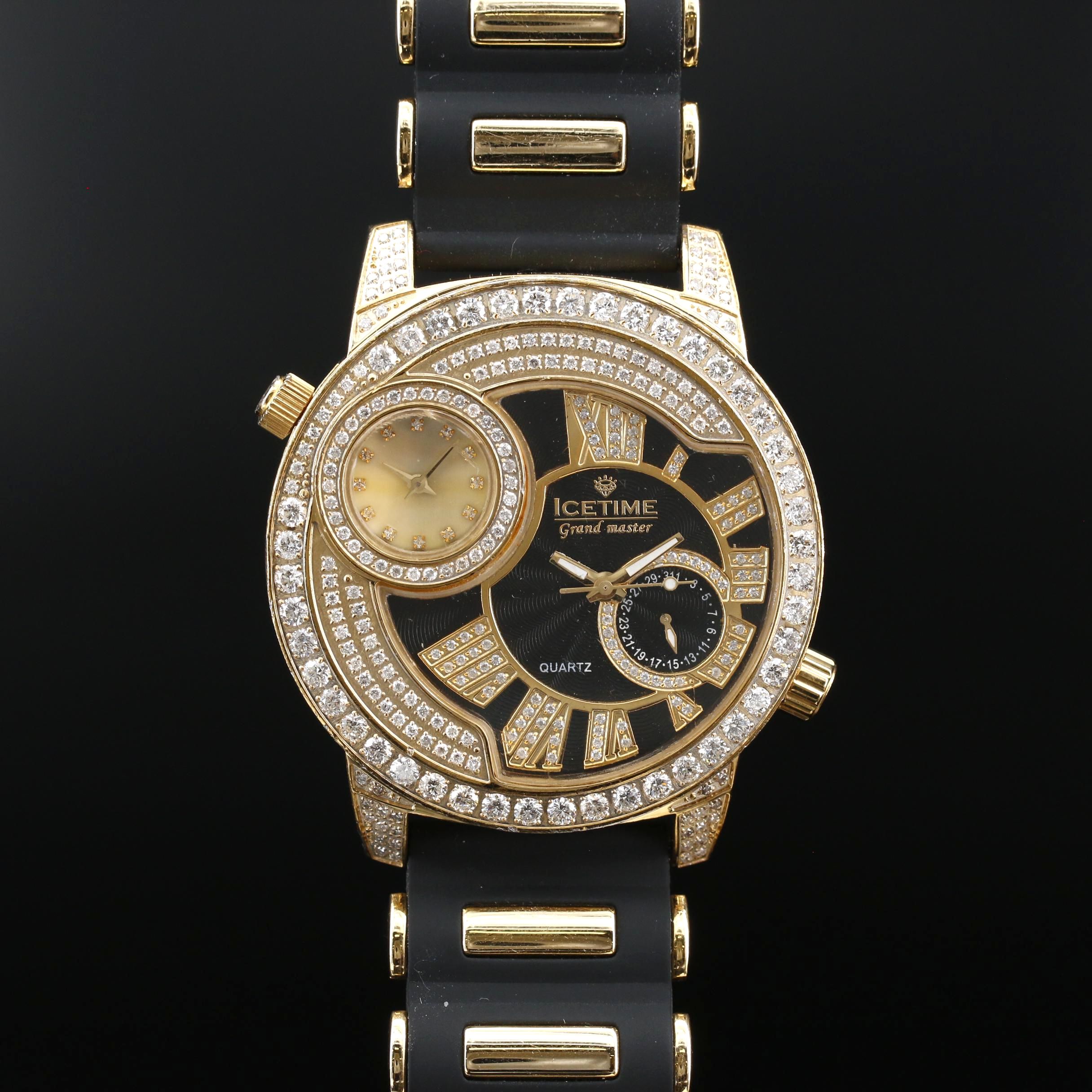 Ice Time Grandmaster Stainless Steel and 6.50 CTW Diamond Quartz Watch